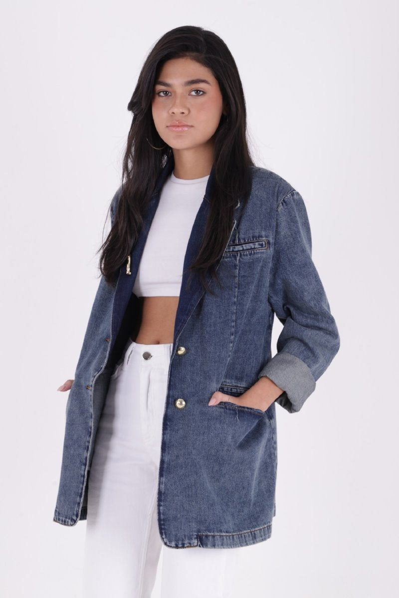 Düğmeli Klasik Blazer Ceket 6066
