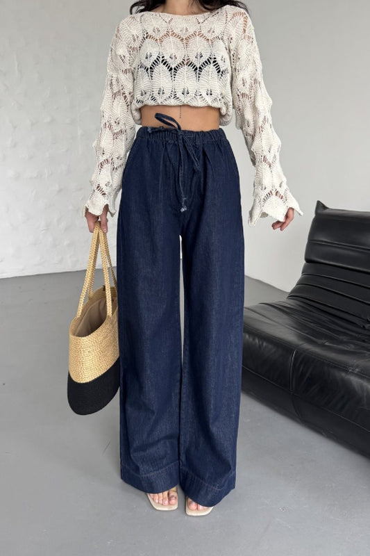 Beli Lastikli Palazzo Pantolon 7076