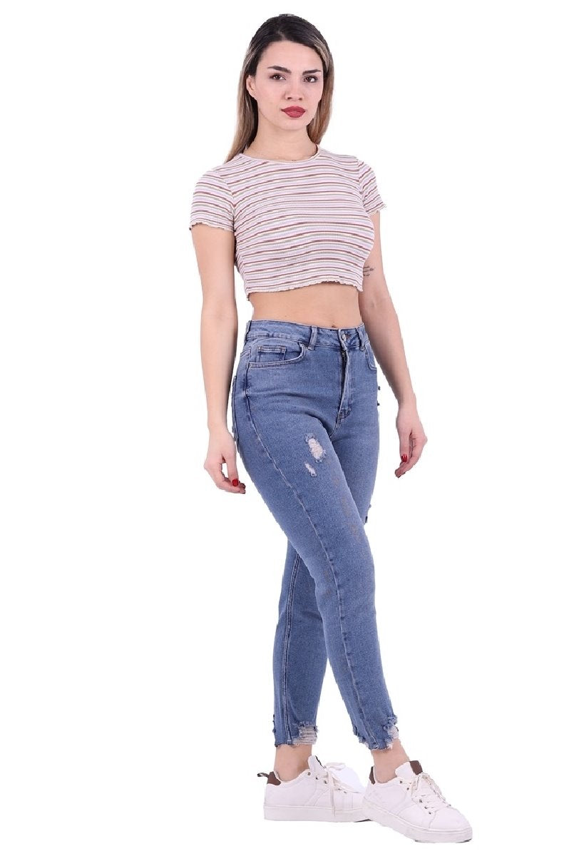 Paçası Mom Fit Kot Pantolon 884
