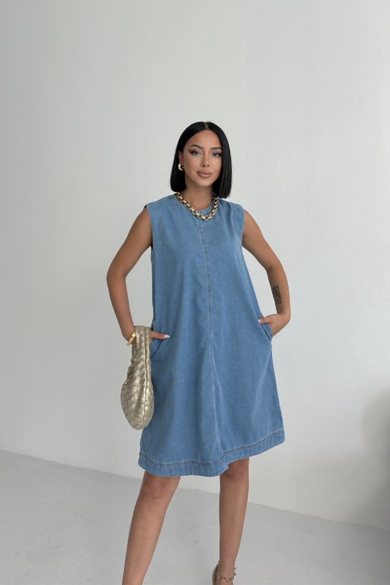 Kolsuz Cepli Oversize Elbise