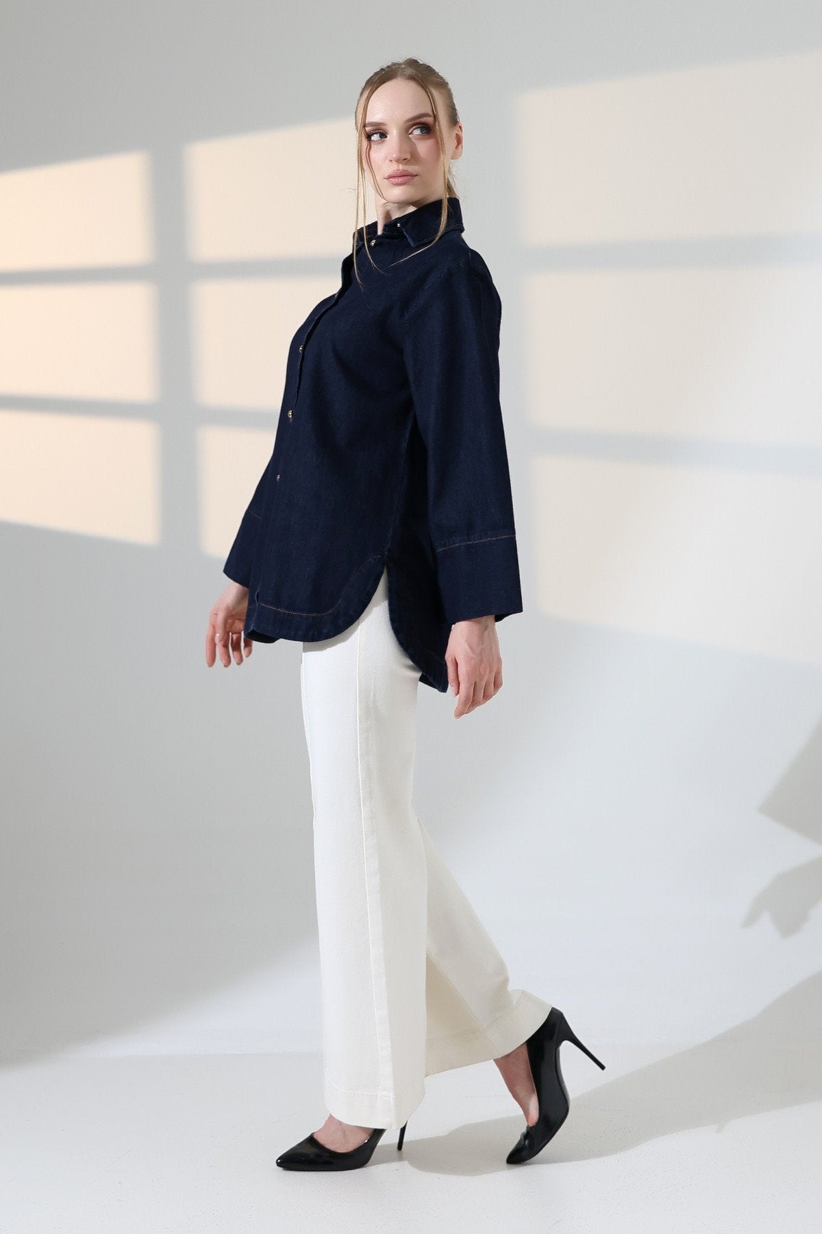 Oversize Düğmeli Gömlek 6262
