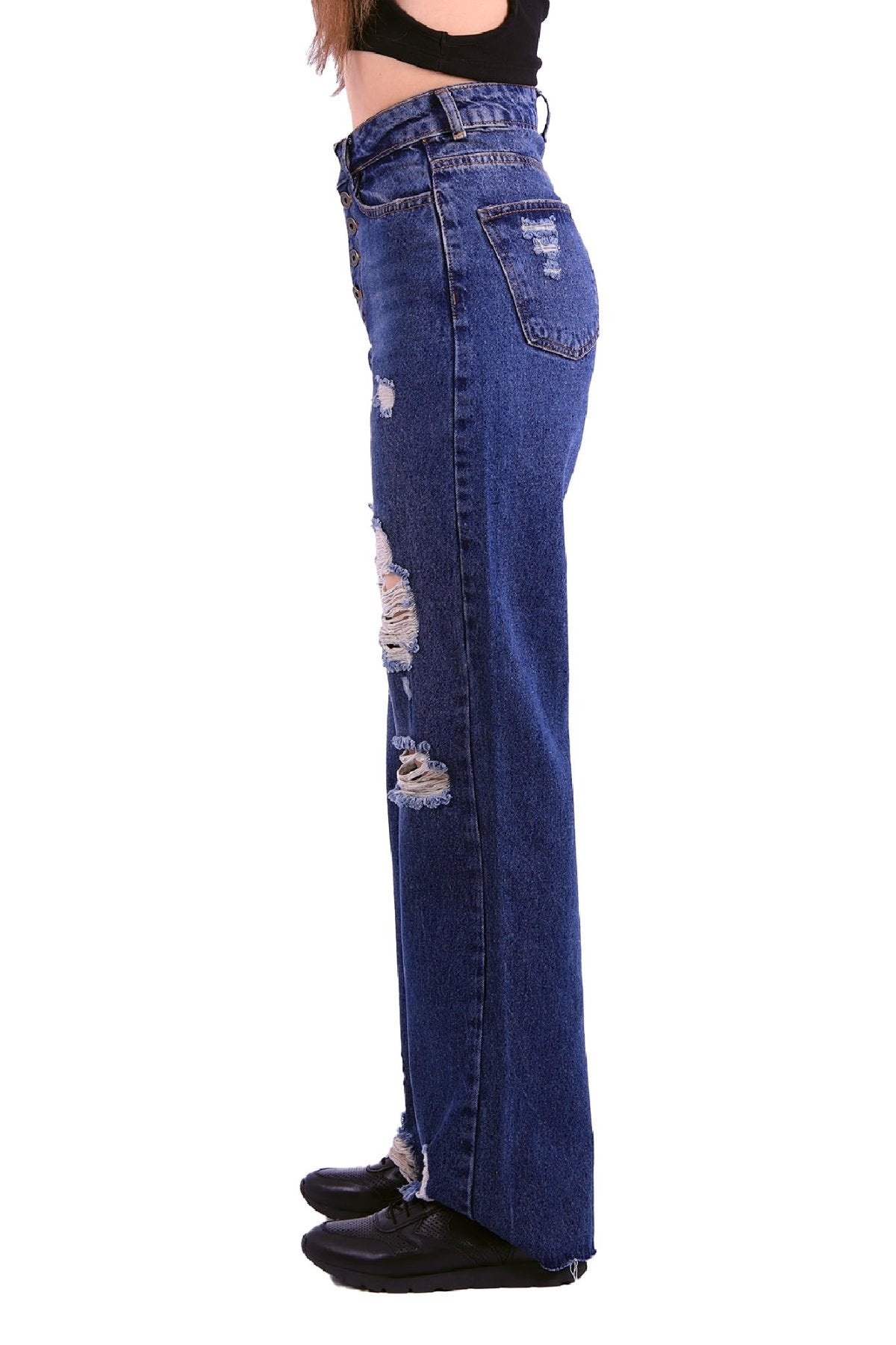 Yırtık 5 Düğmeli Relax Pantolon 918