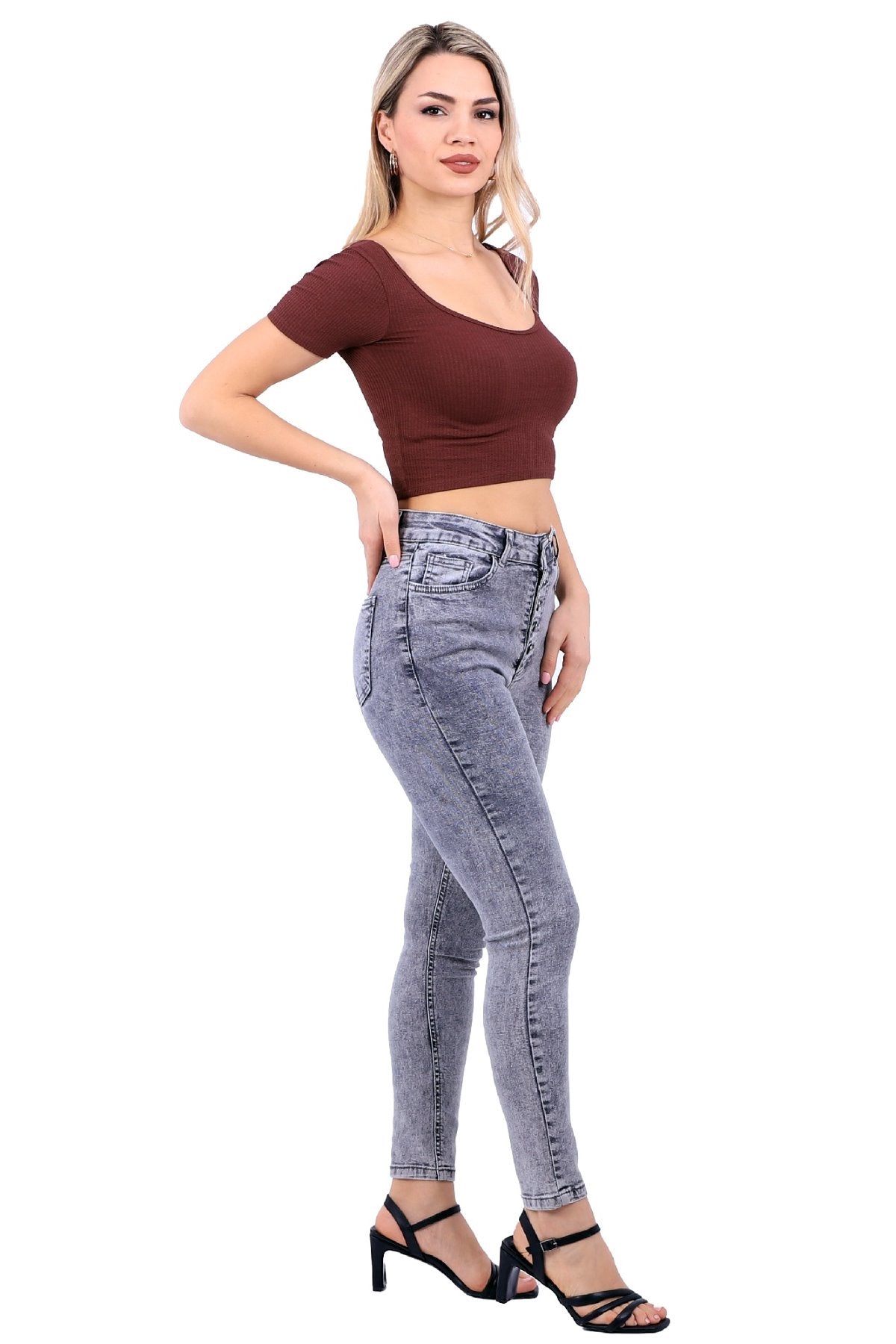 Önü 5 Düğmeli Skinny Kot Pantolon 755