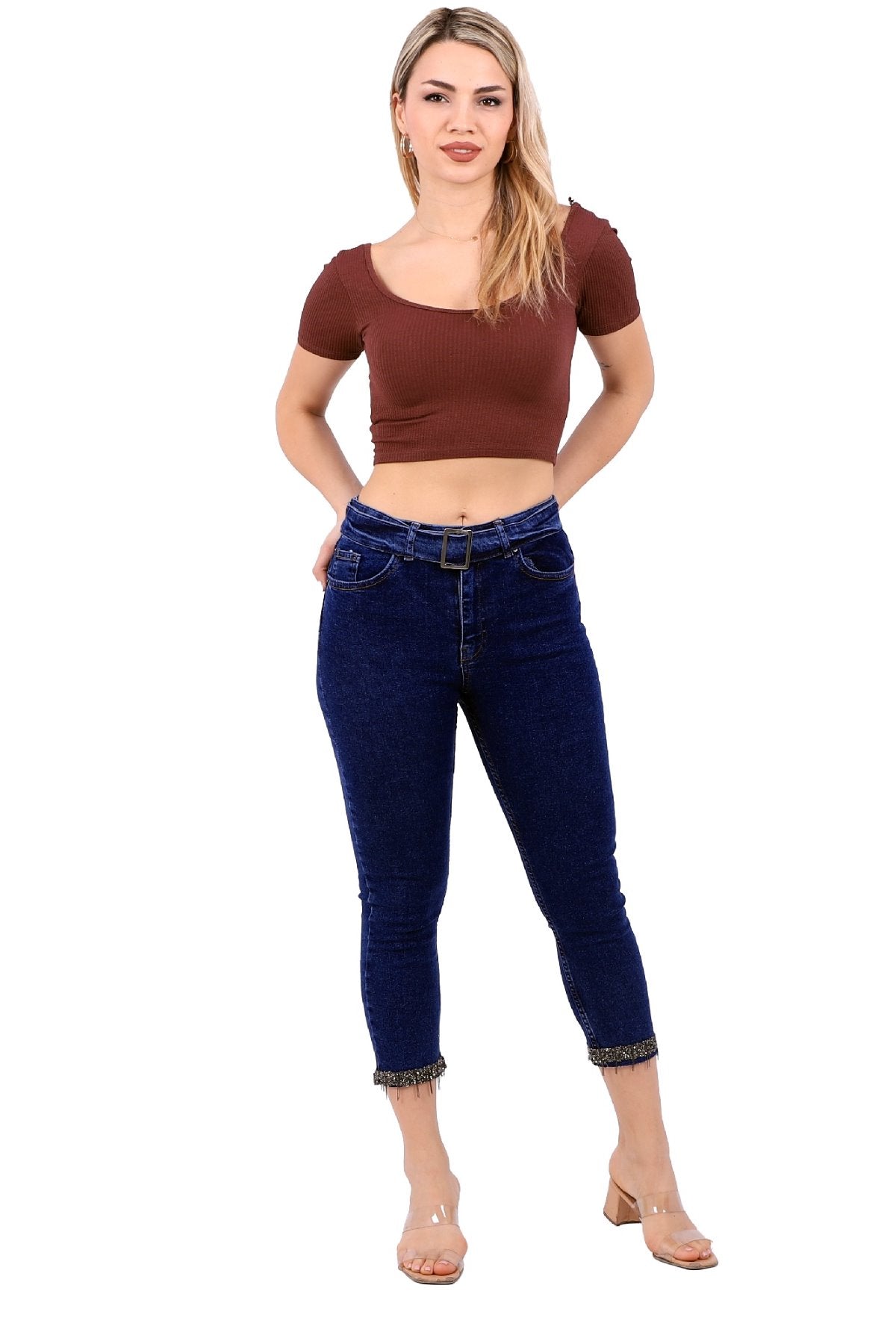 Paçaları Kemerli Pantolon 746