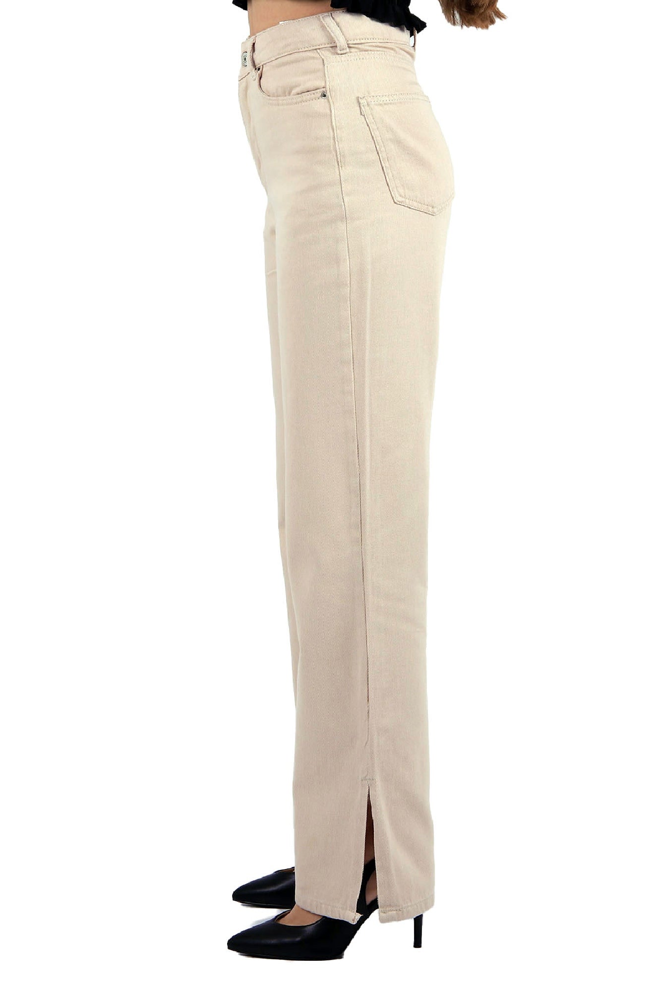 Paçası Yırtmaçlı Mom Fit Kot Pantolon 1732