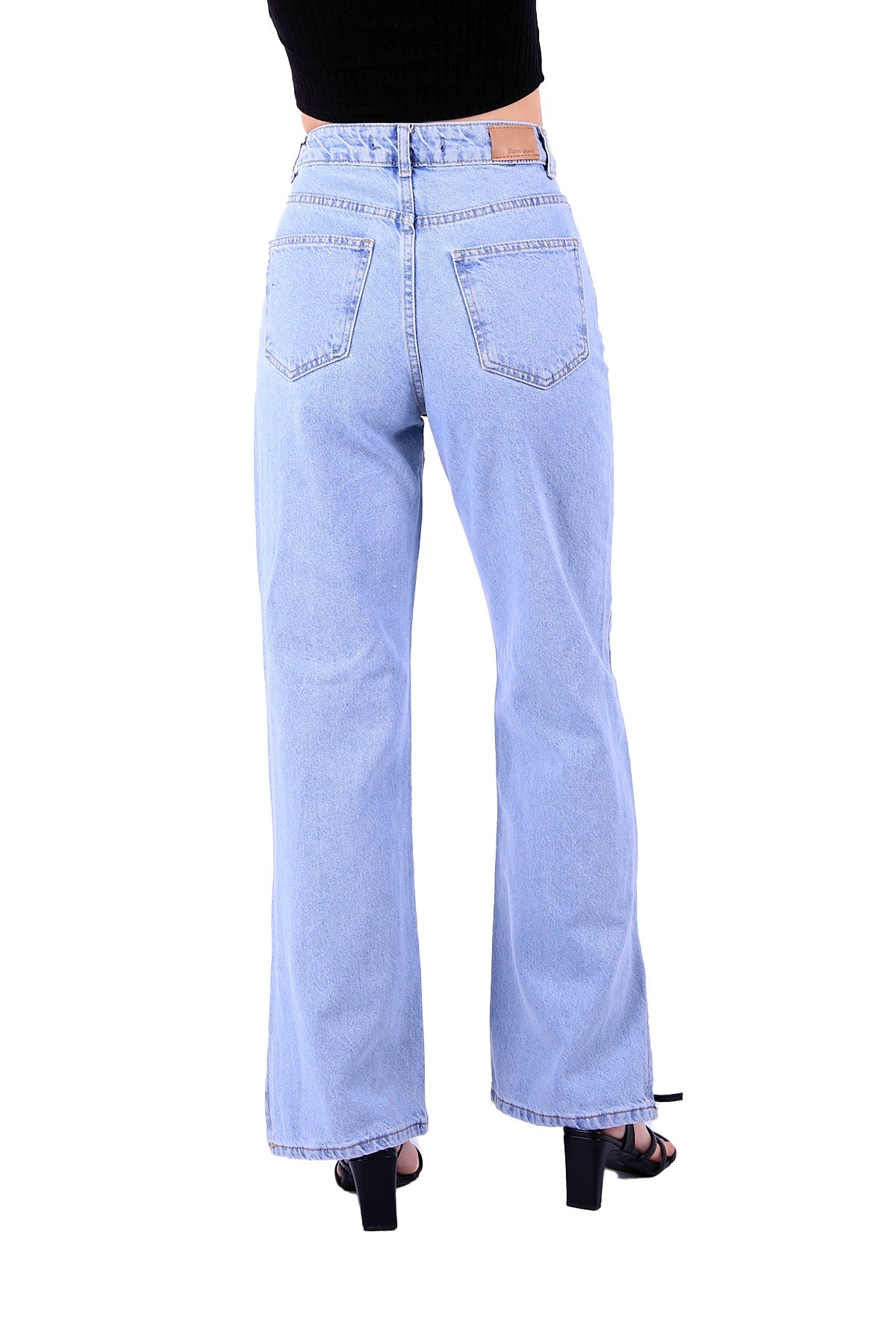 Paçası Yırtmaçlı Mom Fit Kot Pantolon 1732