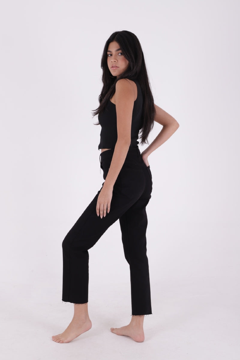 Dikişsiz Paça Mom Fit Kot Pantolon 764