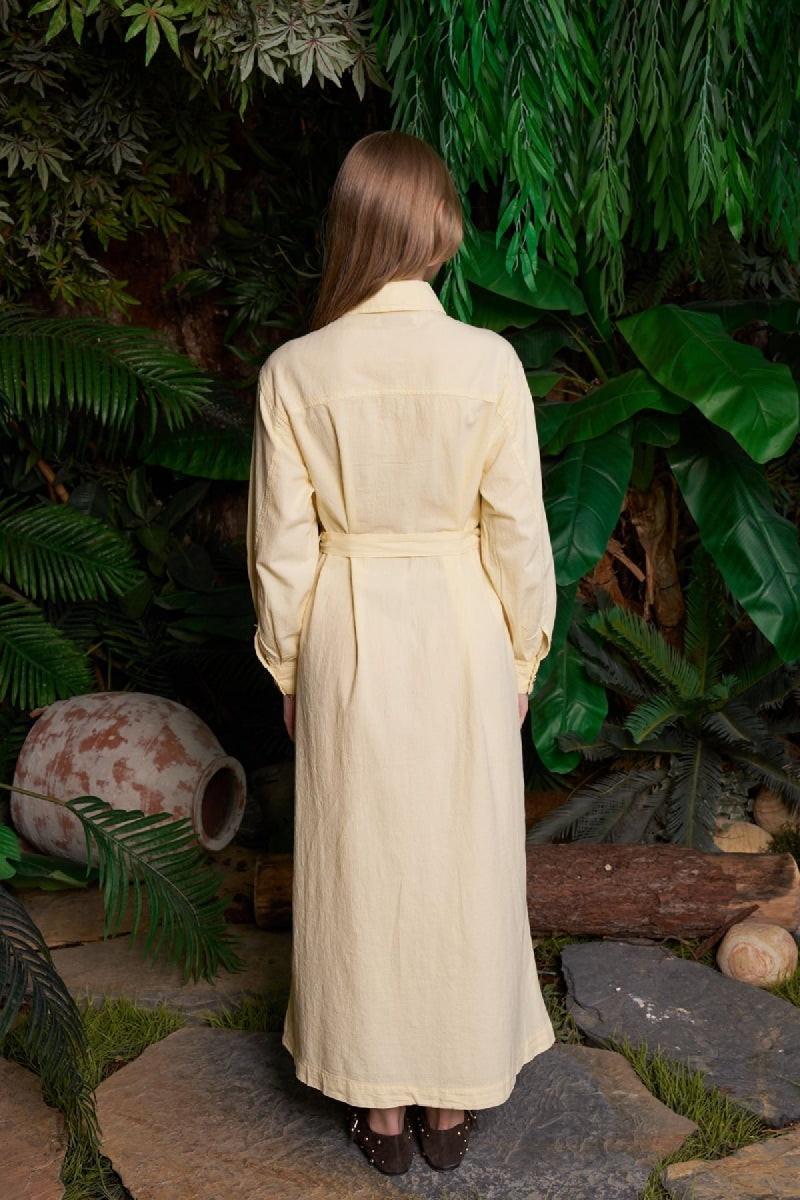 Uzun Keten Elbise HS303