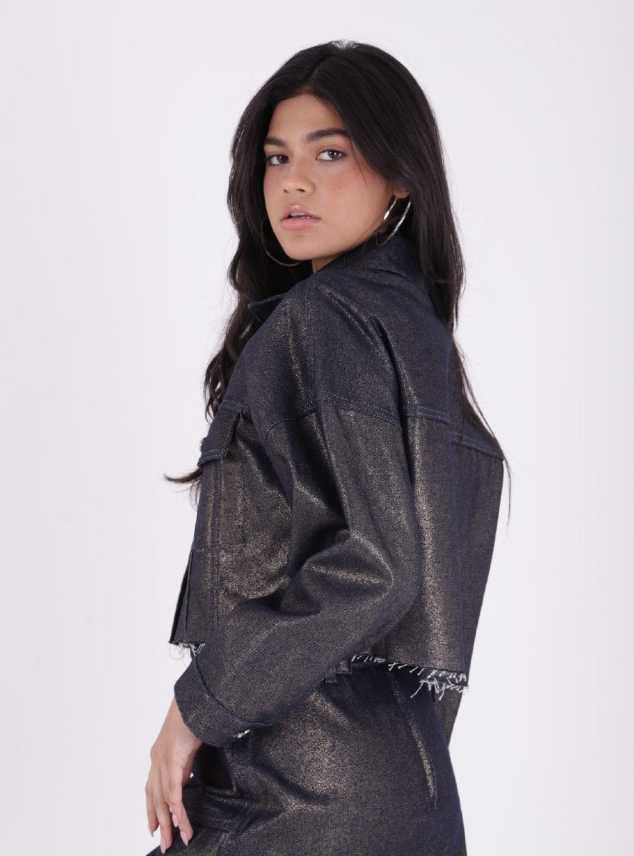 Kısa Oversize Kot Ceket 651