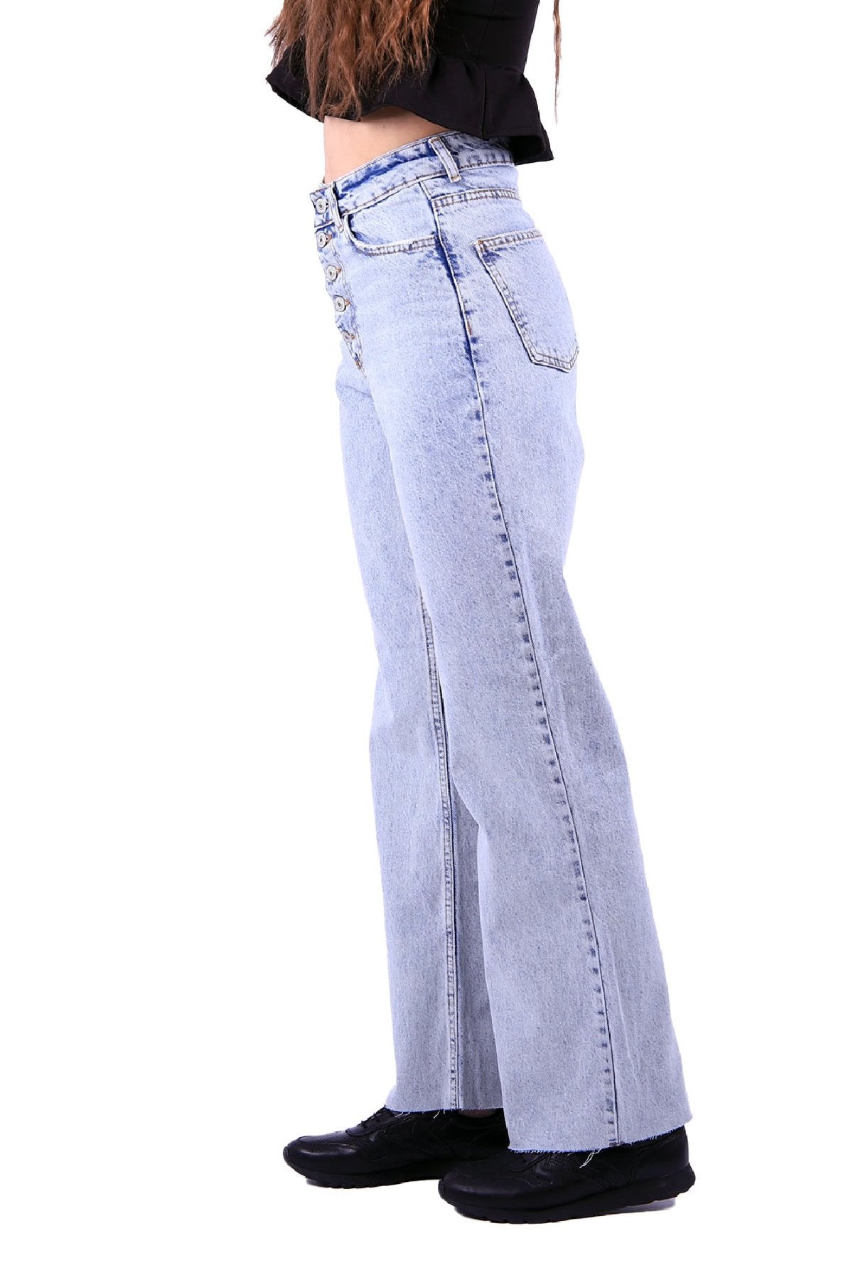 Dikişsiz Paça Beş Düğmali Relax Kot Pantolon 917