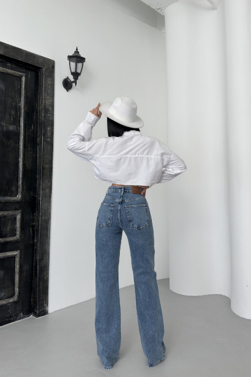 Yüksel Bel Straight Kot Pantolon 7033