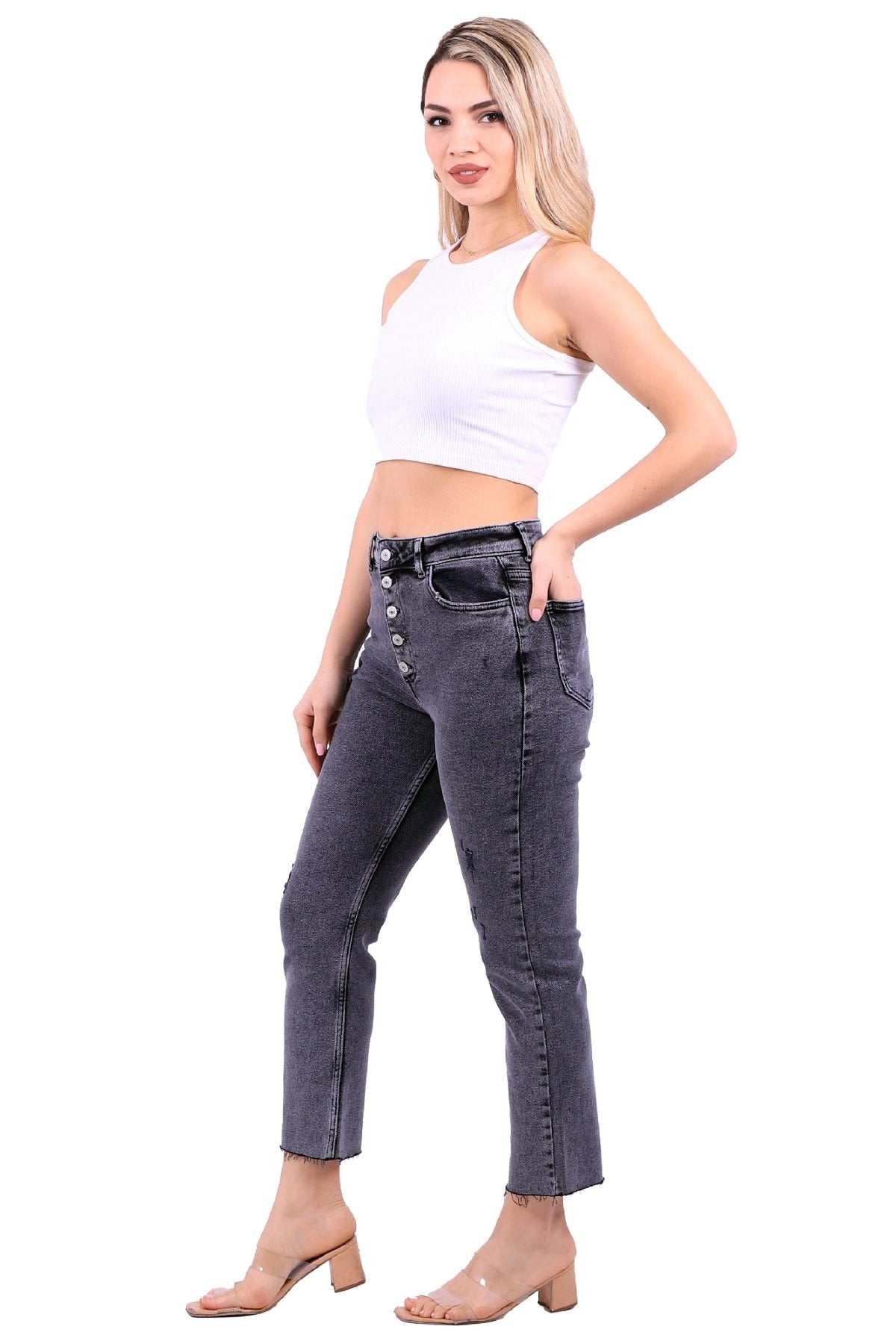 5 Düğmeli Mom Fit Kot Pantolon 745
