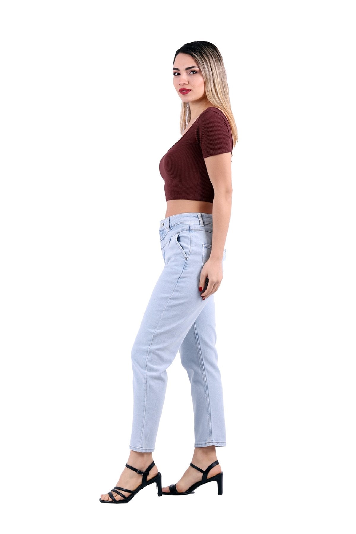 Önü Contalı Mom Fit Kot Pantolon 1720