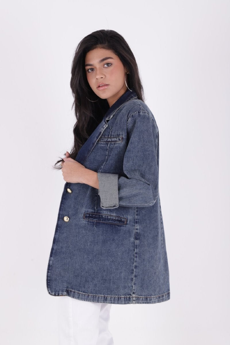 Düğmeli Klasik Blazer Ceket 6066