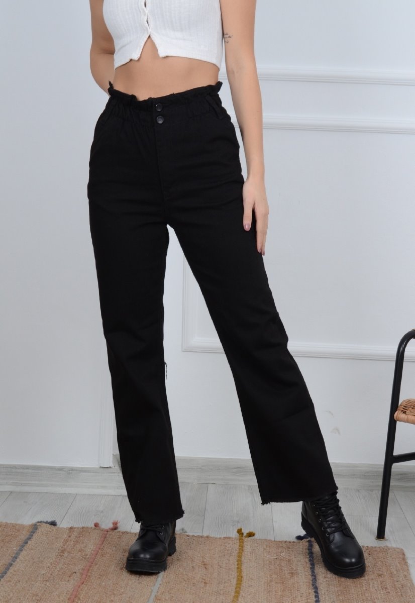 Beli Lastikli Bol Paça Relax Kot Pantolon 789