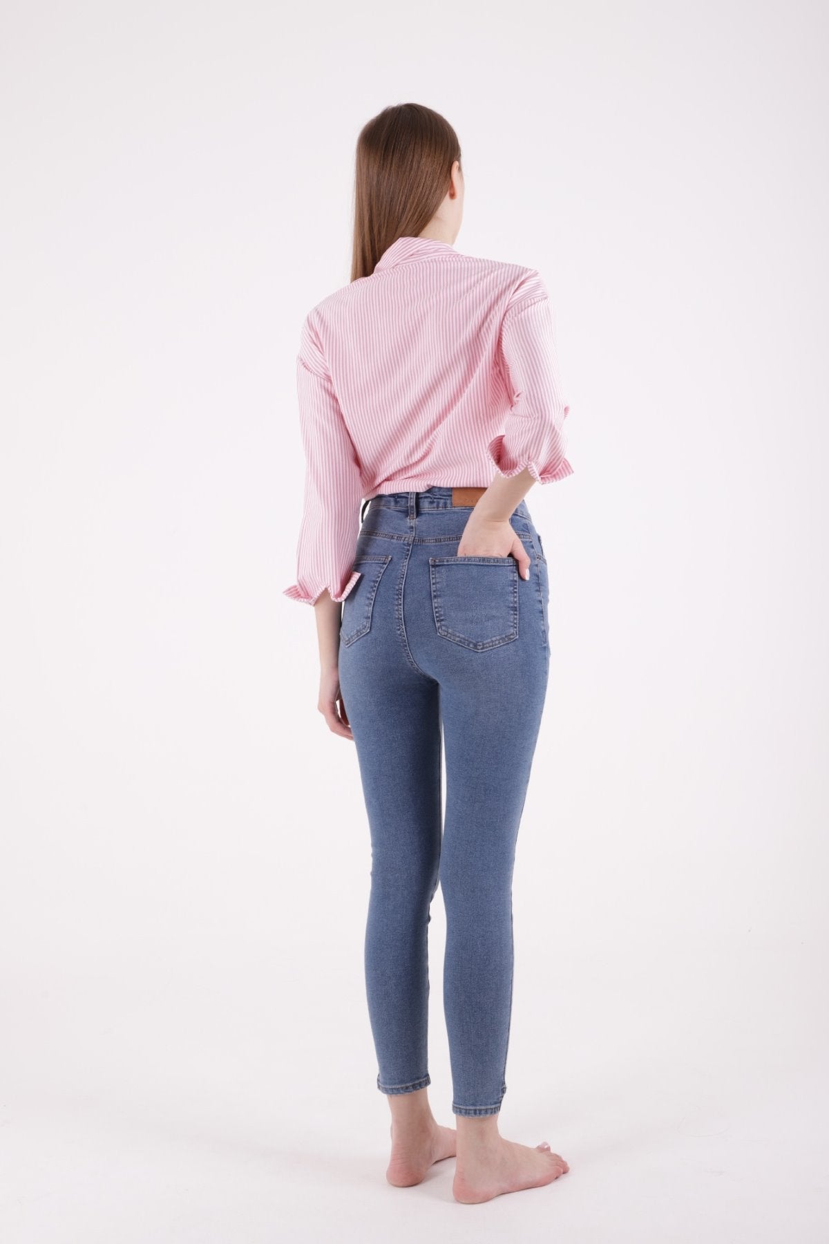 Asimetrik Paça Kot Pantolon 713
