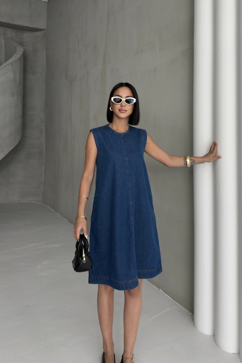 Kolsuz Cepli Oversize Elbise 3043