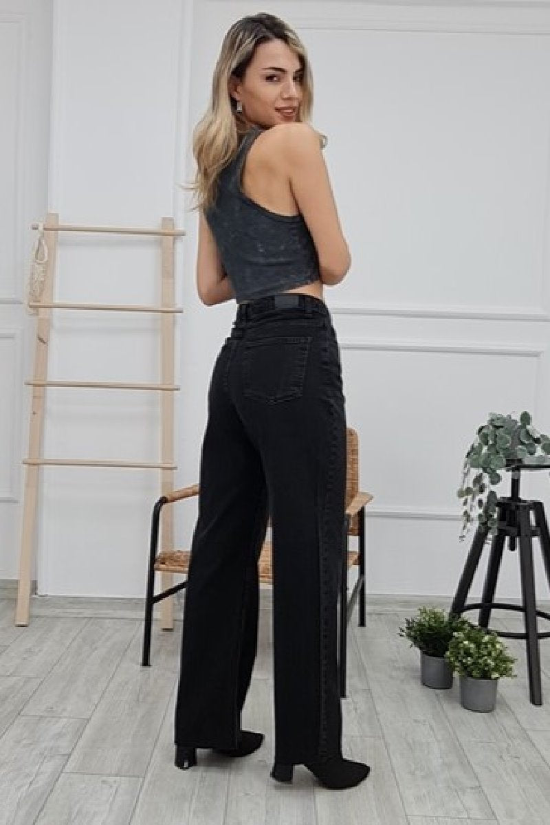 Dikişsiz Paça Beş Düğmali Relax Kot Pantolon 917