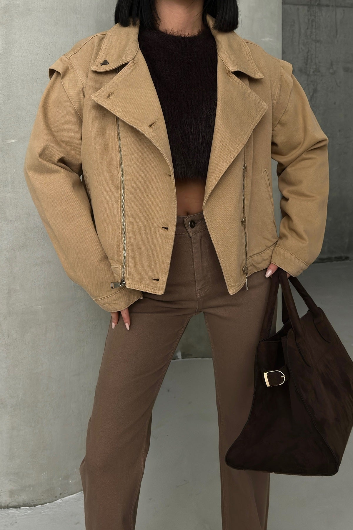 Fermuar Detaylı Kot Ceket 6141