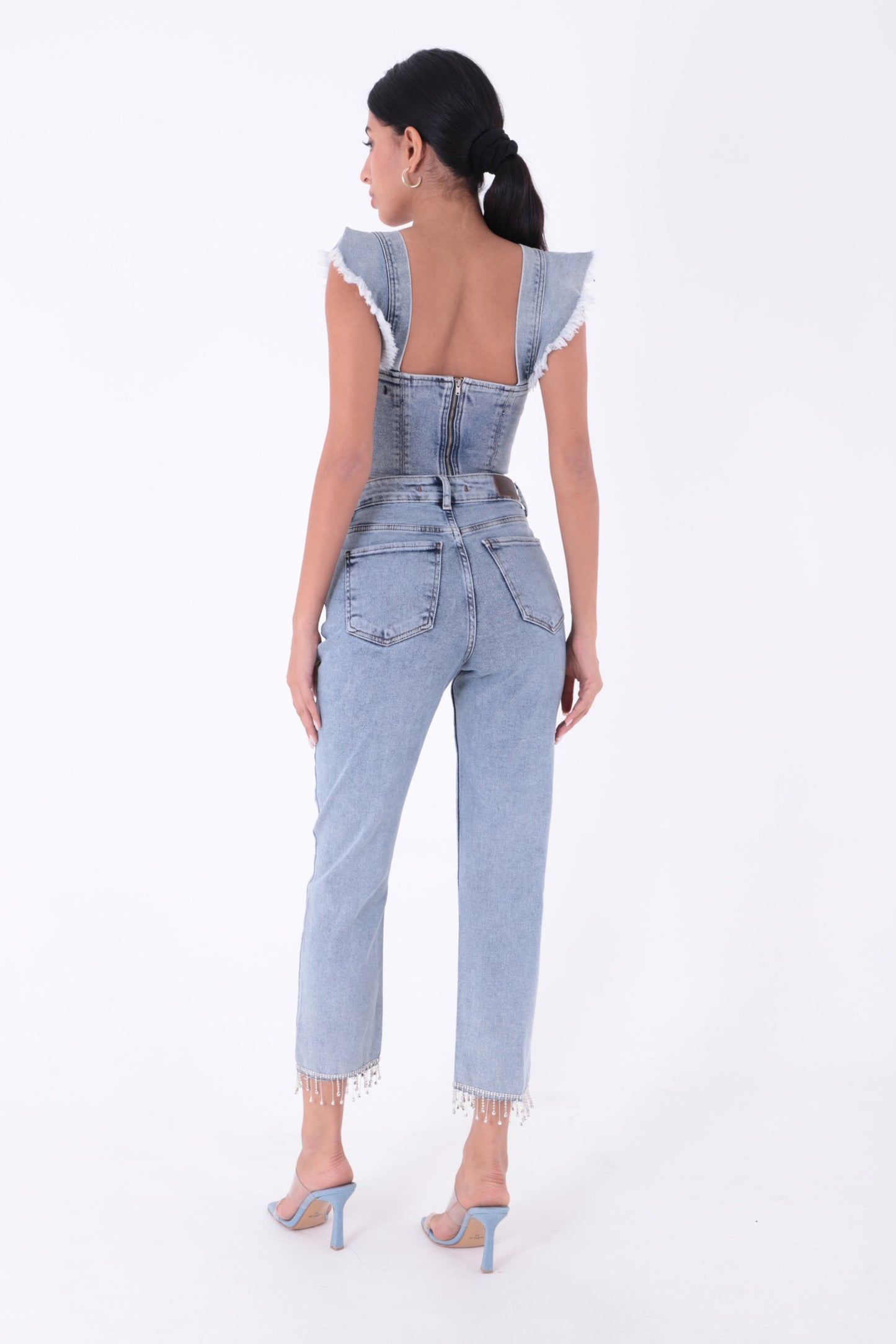 Paçasılı Dikişsiz Paça Mom Kot Pantolon 1890