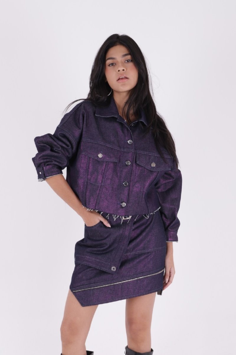 Kısa Oversize Kot Ceket 651