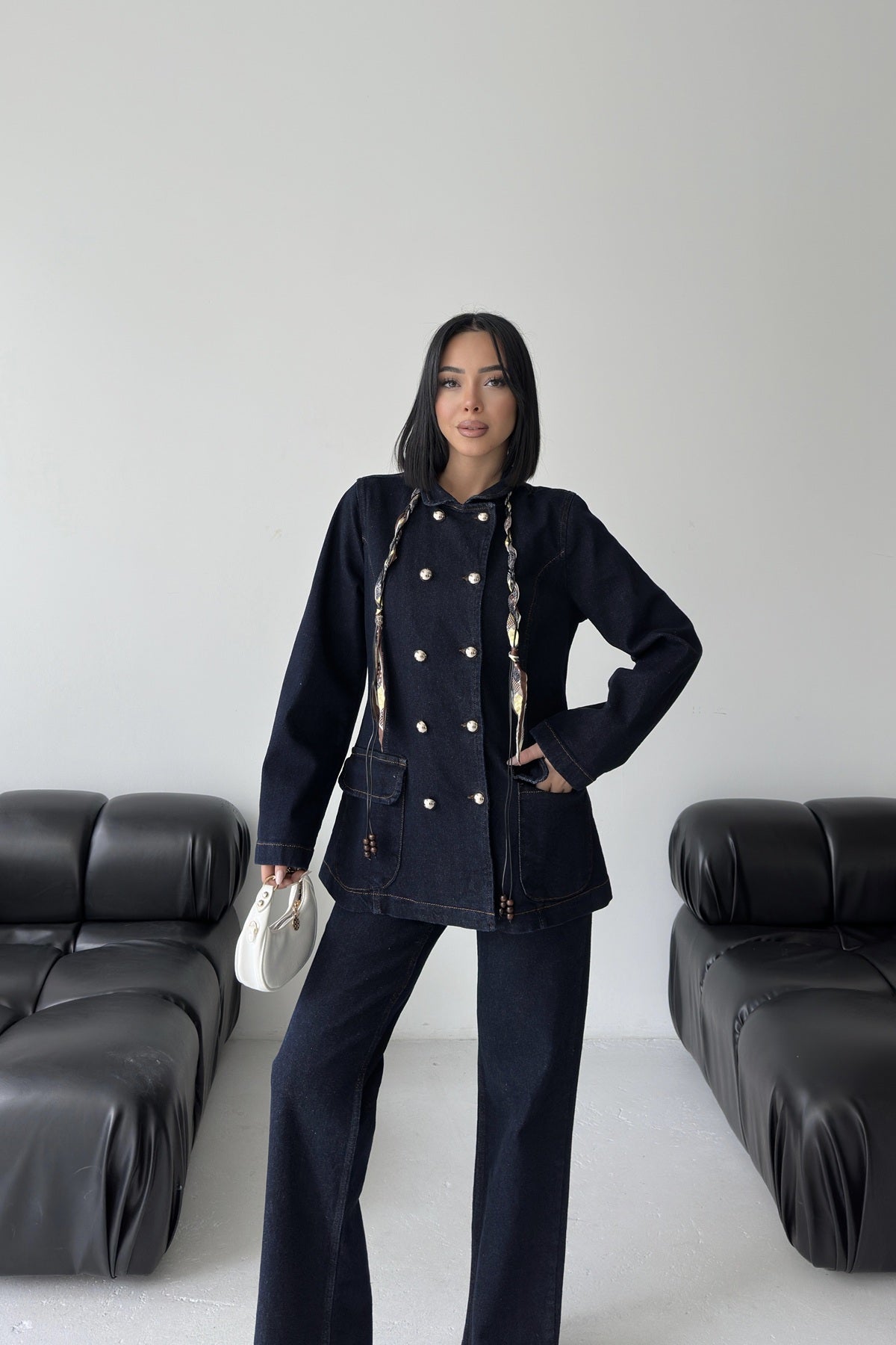 Belden Oturtmalı Düğmeli Gömlek 6248