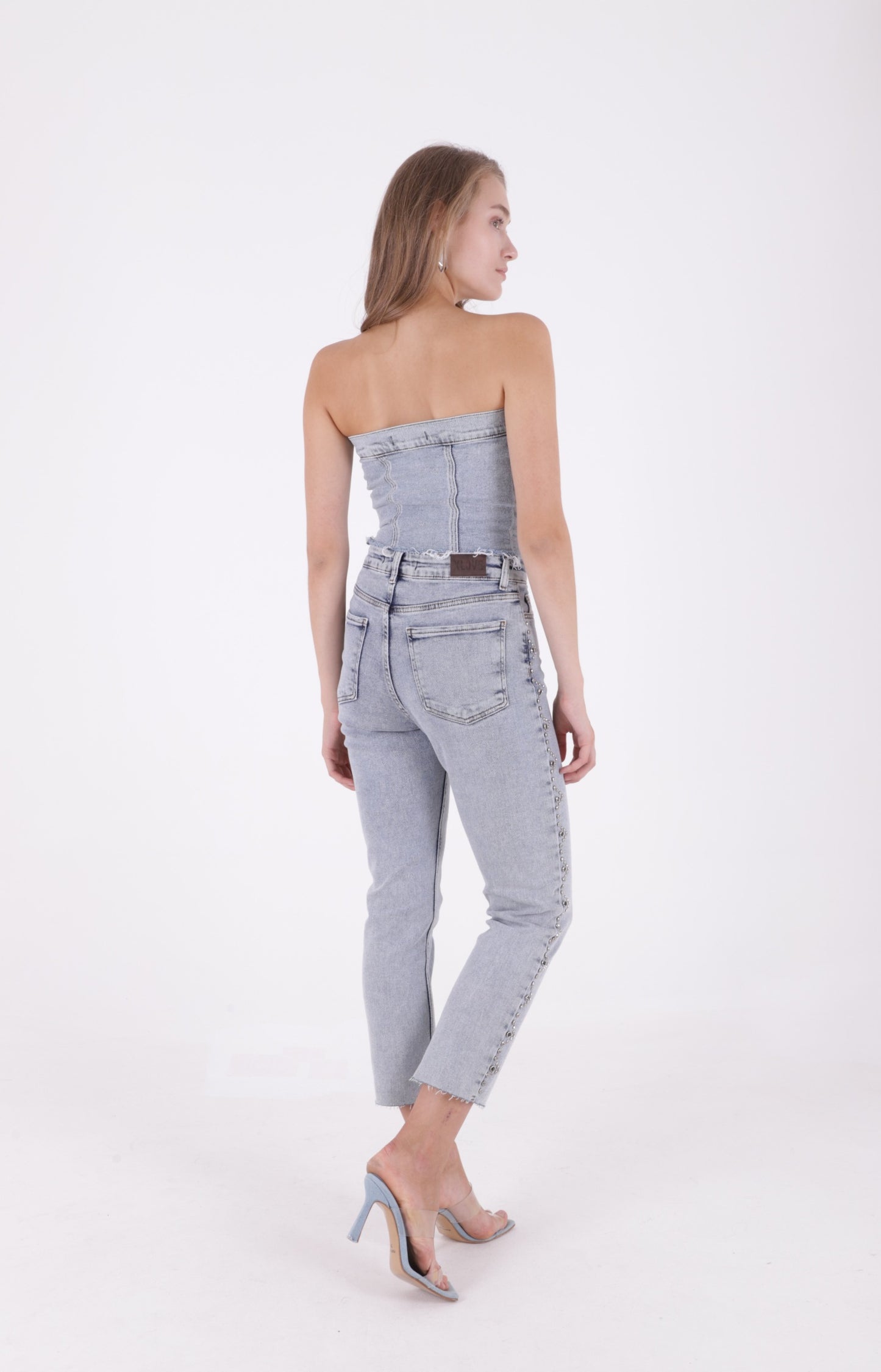 Yanları Droplı Mom Fit Kot Pantolon 7039