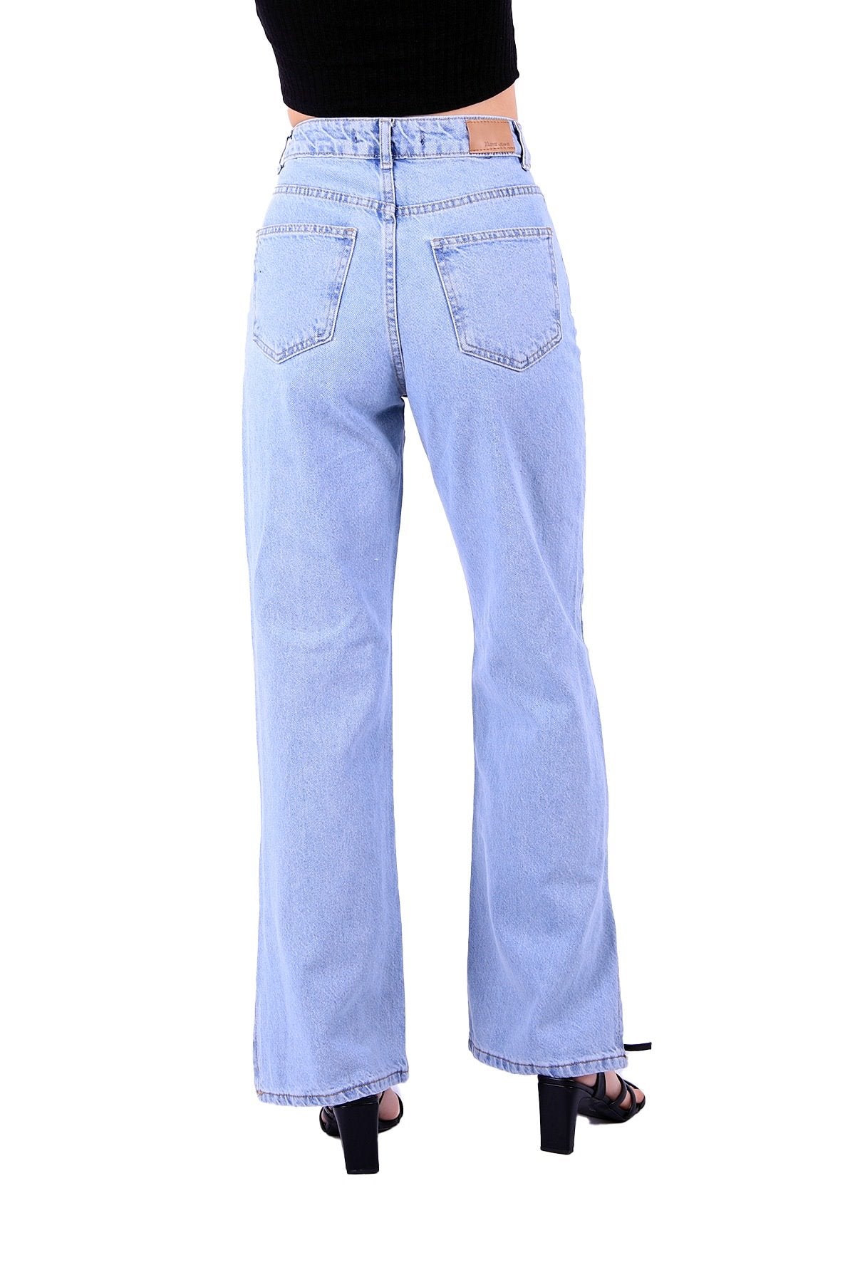 Paçası Yırtmaçlı Mom Fit Kot Pantolon 1732