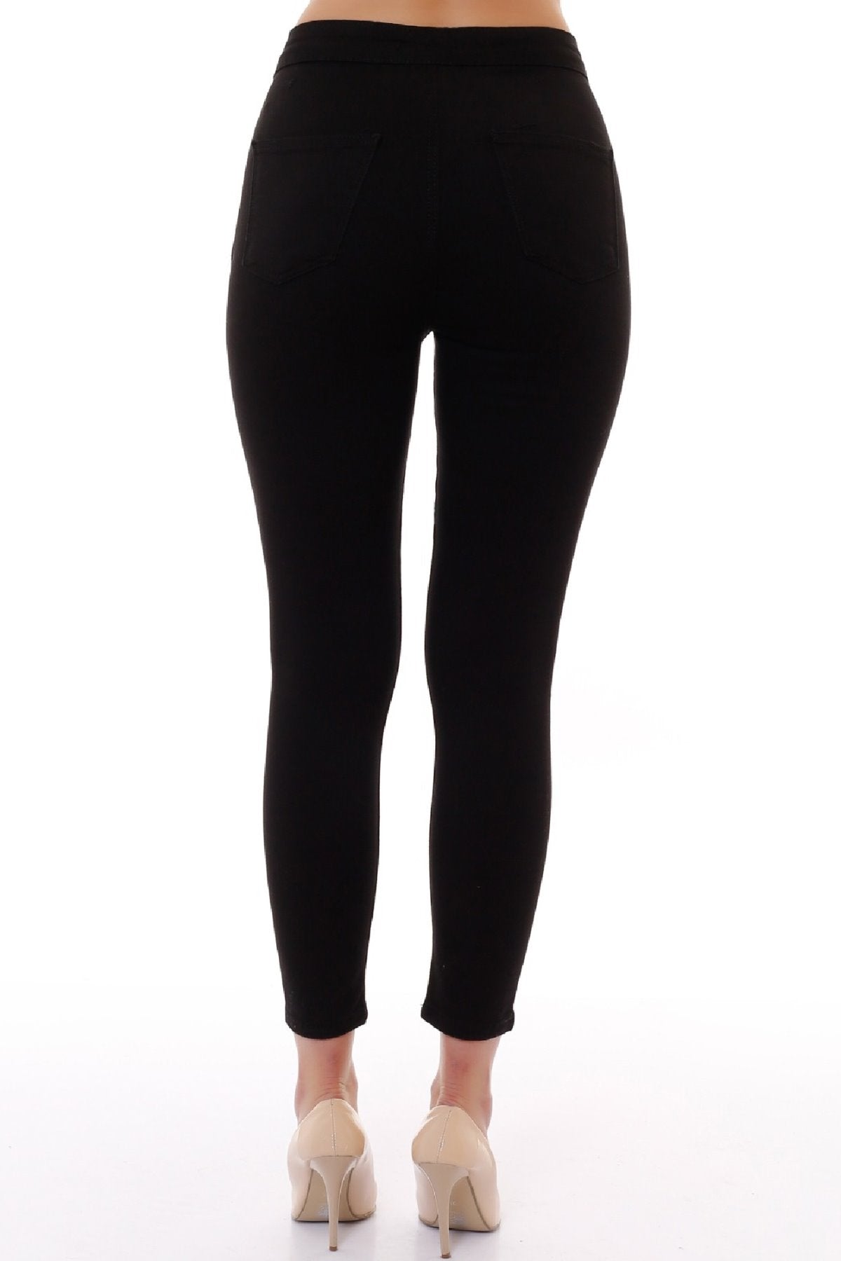 Beli Yüksek Bel Havuç Kemerli Kot Pantolon 736