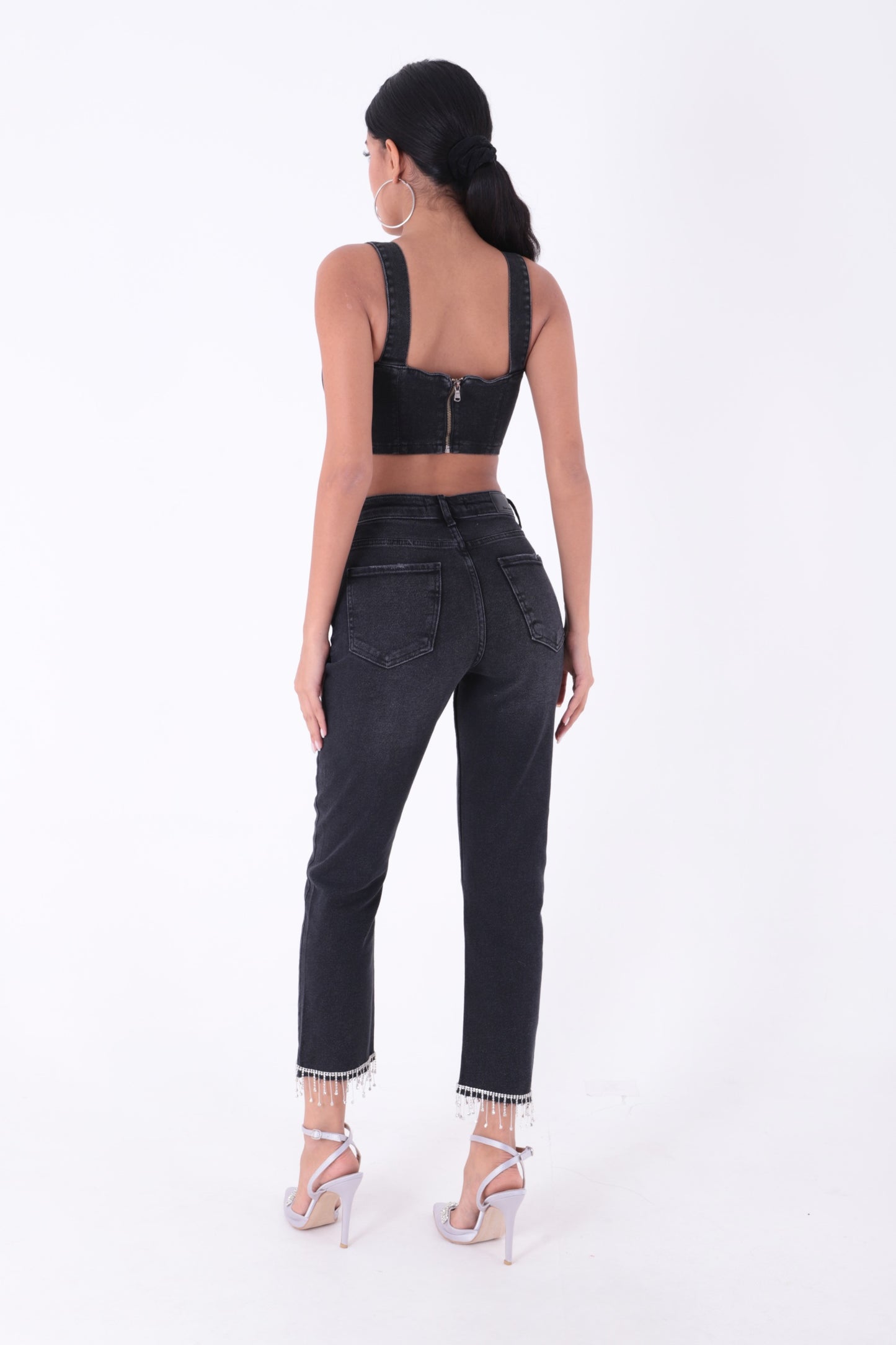 Paçasılı Dikişsiz Paça Mom Kot Pantolon 1890