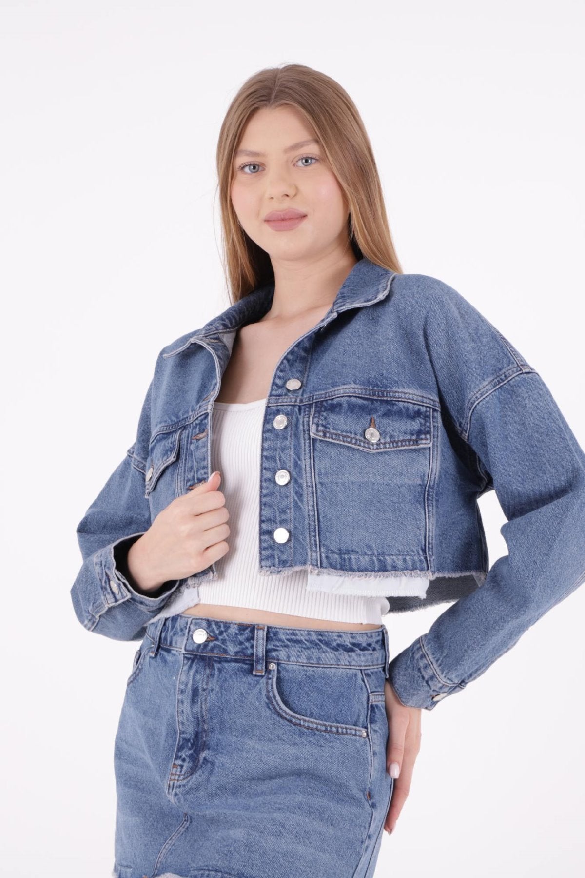 Astar Detaylı Kot Ceket 6016