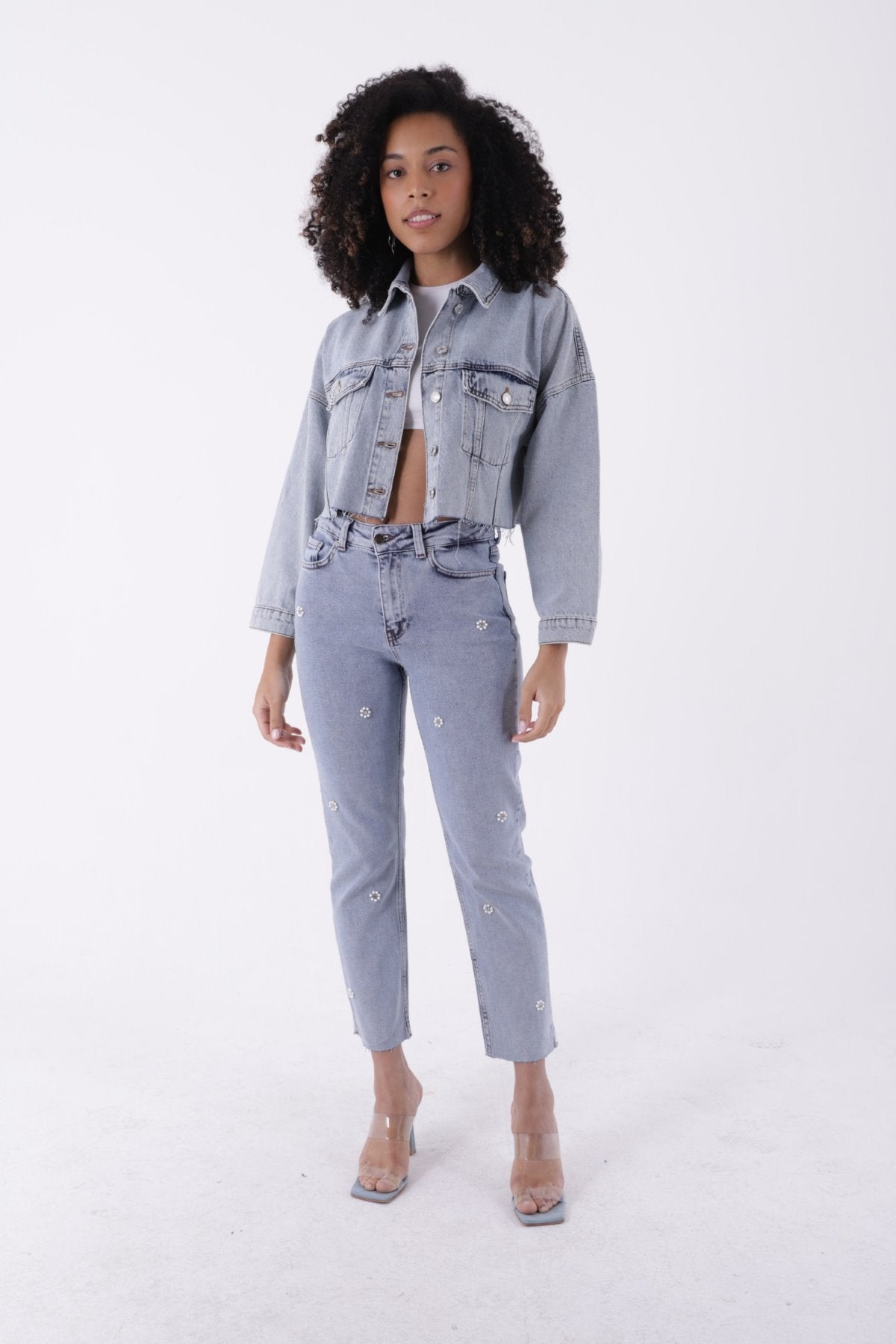 Kısa Oversize Kot Ceket 651