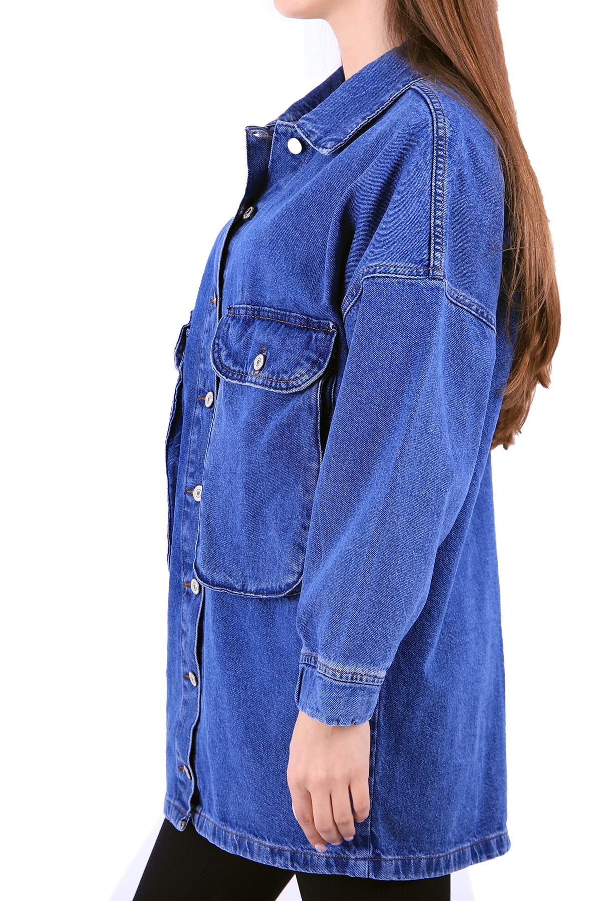 Uzun Torba Cepli Kot Ceket 688