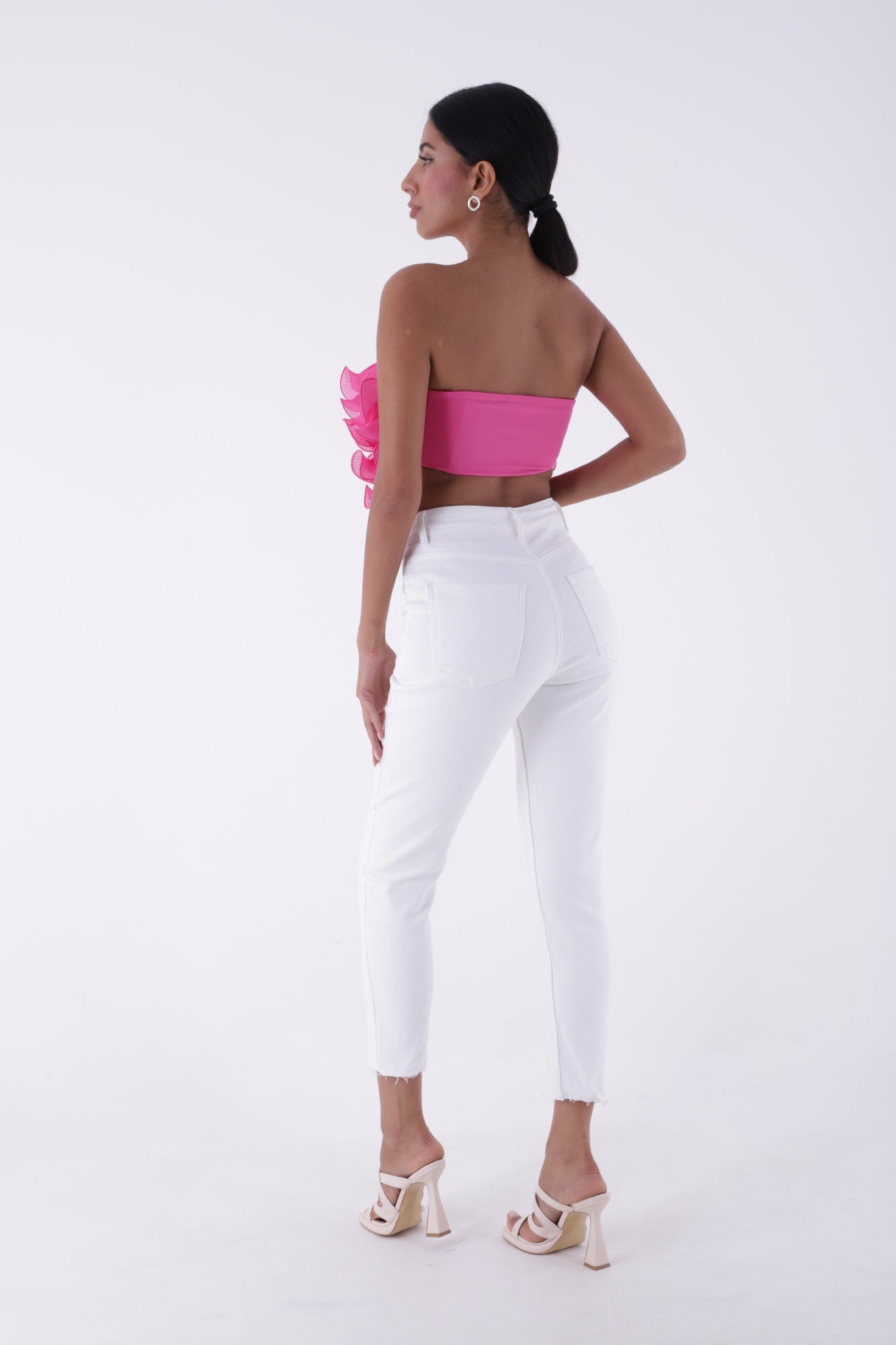 Parçalı Önü Yırtmaçlı Dikişsiz Paça Pantolon 1743