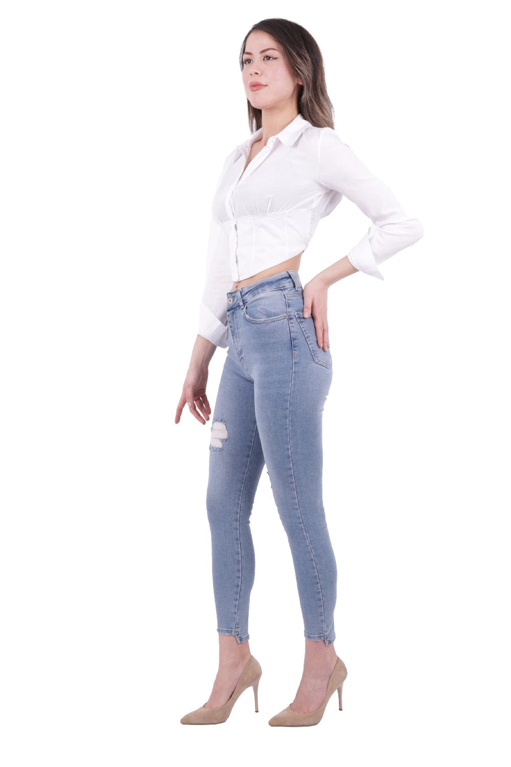 Asimetrik Paça Kot Pantolon 713