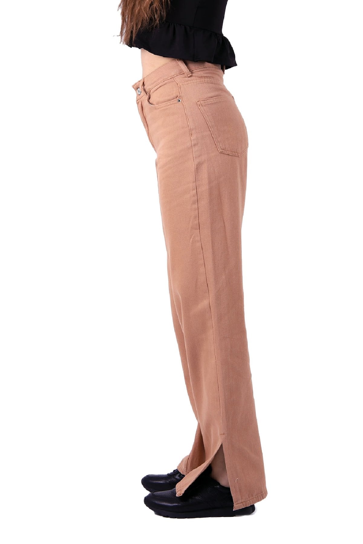 Paçası Yırtmaçlı Mom Fit Kot Pantolon 1732