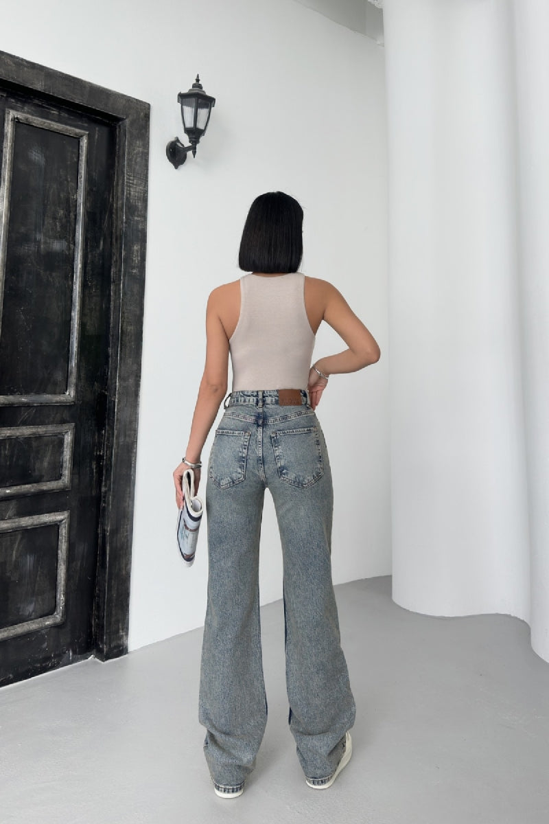 Yüksel Bel Straight Kot Pantolon 7033