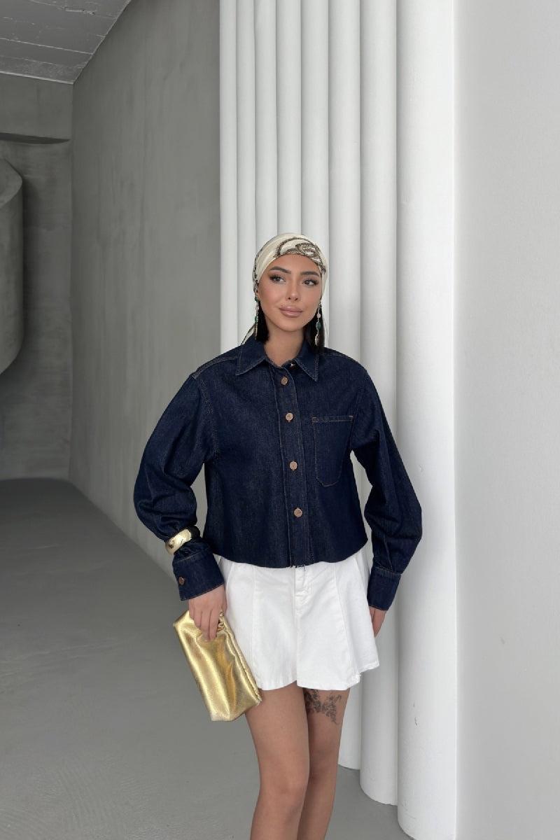 Kısa Cepli Kot Ceket 6082