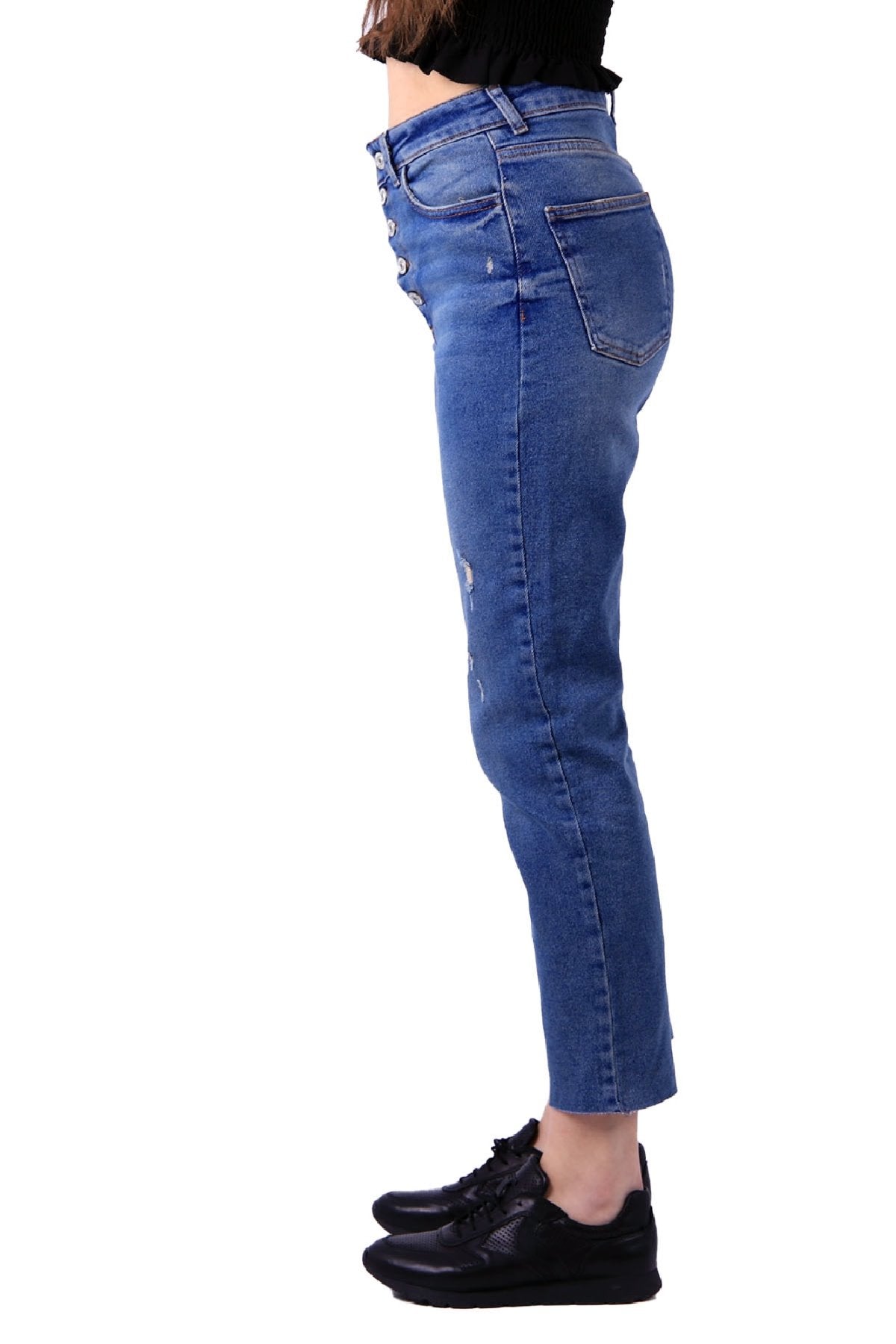 5 Düğmeli Mom Fit Kot Pantolon 745