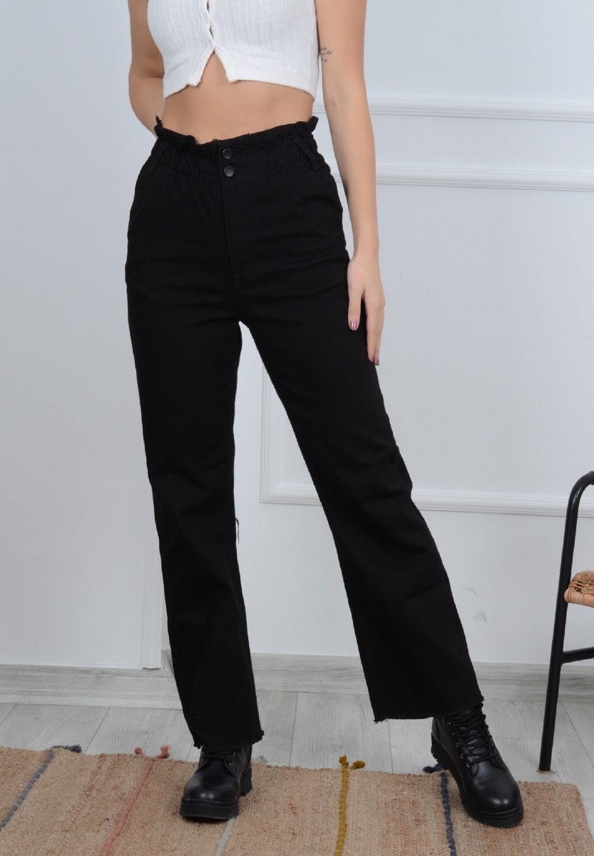 Beli Lastikli Bol Paça Relax Kot Pantolon 789