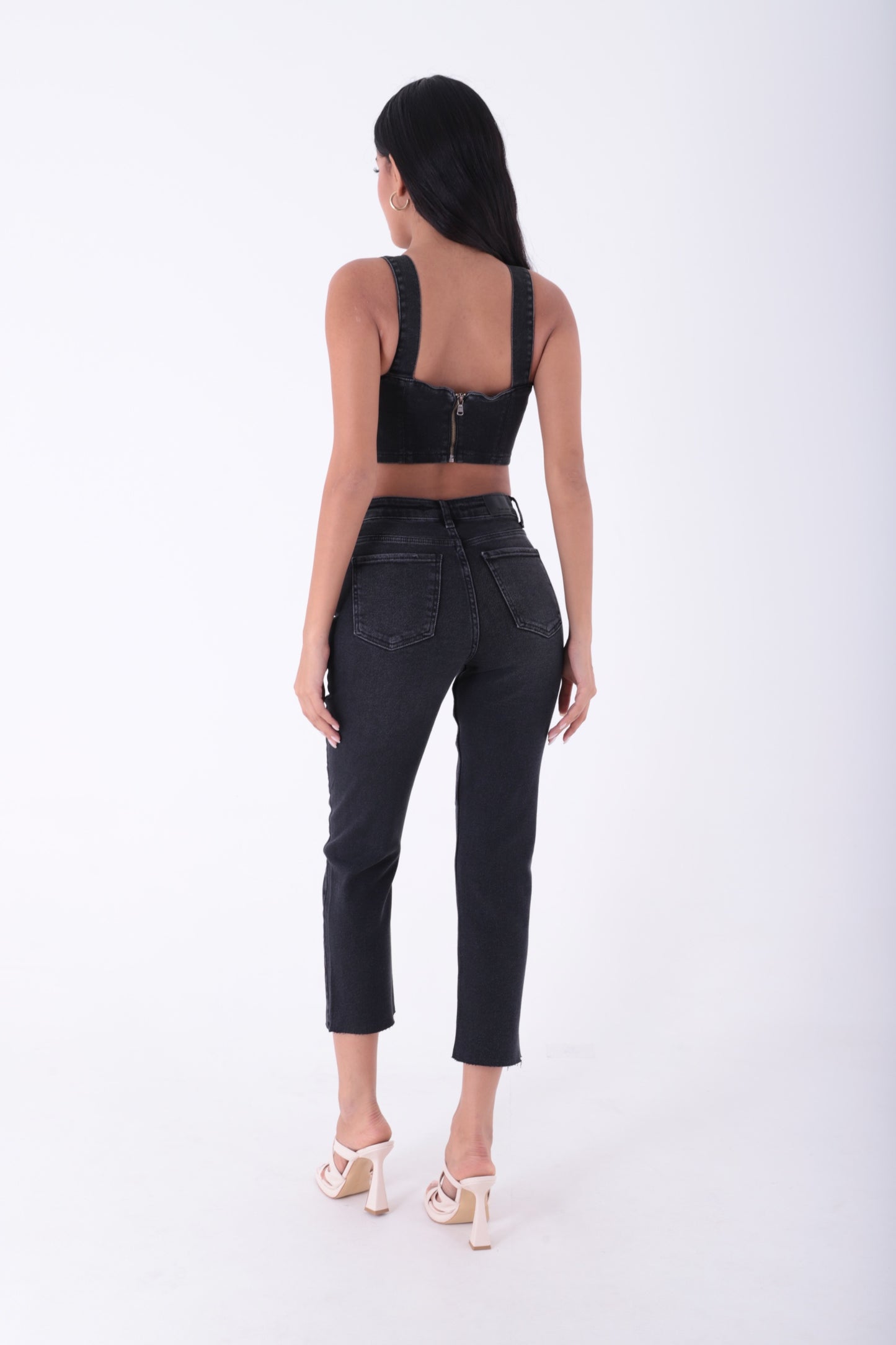 Dikişsiz Paça Mom Fit Kot Pantolon 764