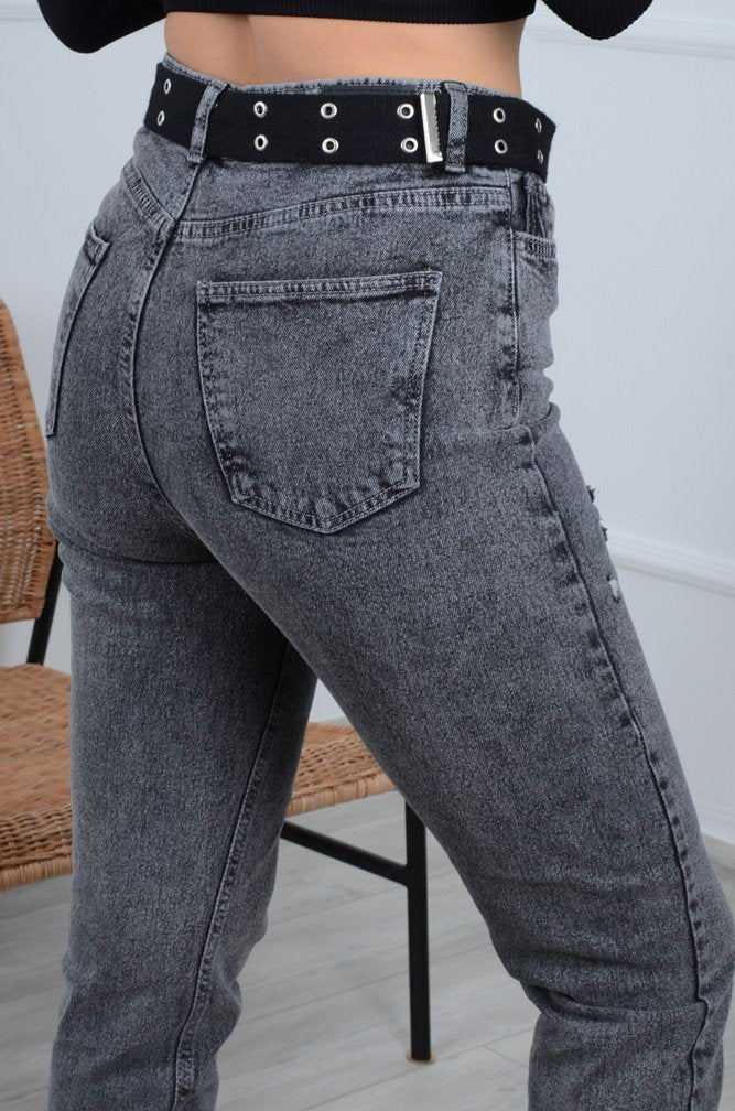 Paçası Mom Fit Kot Pantolon 884
