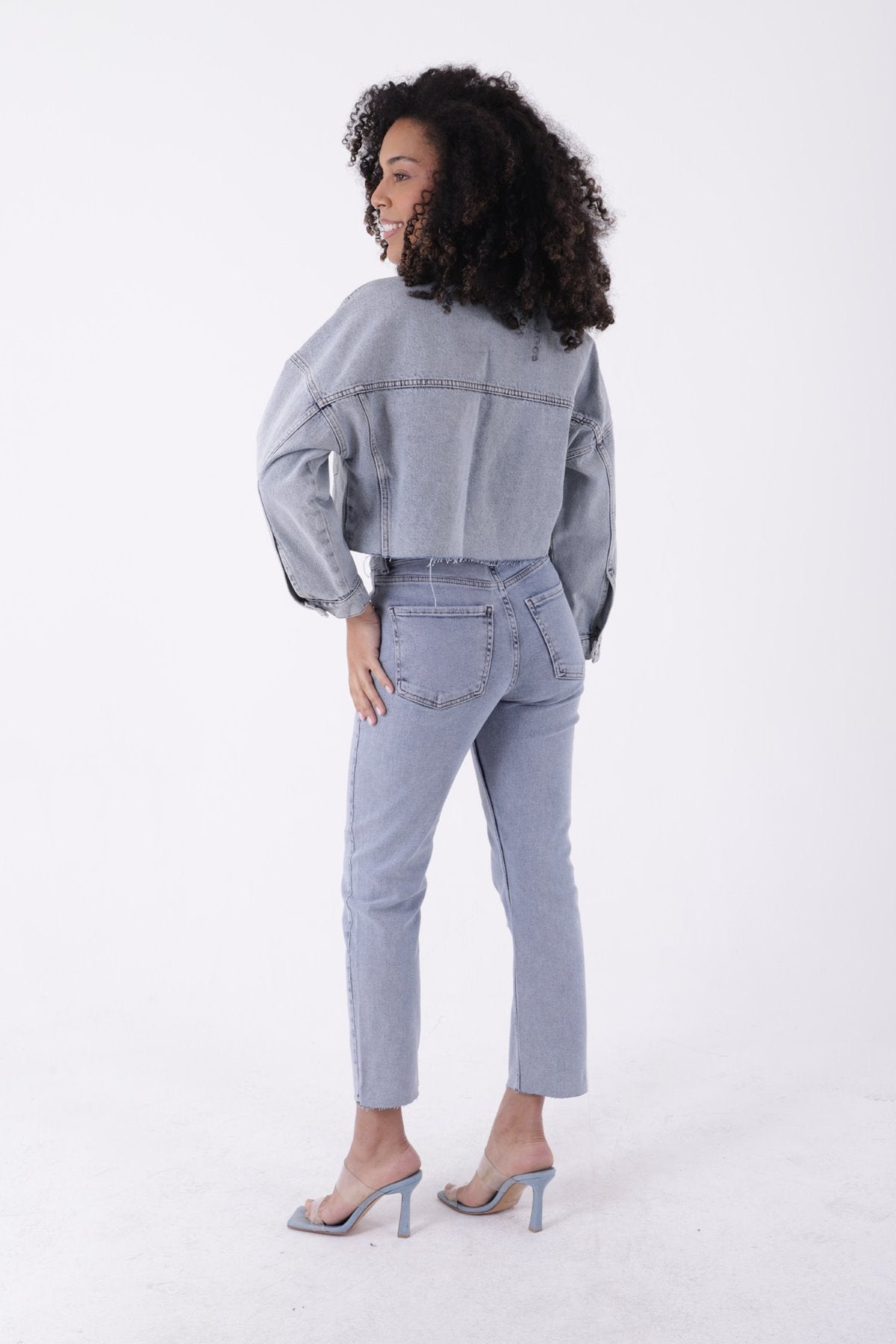 Kısa Oversize Kot Ceket 651