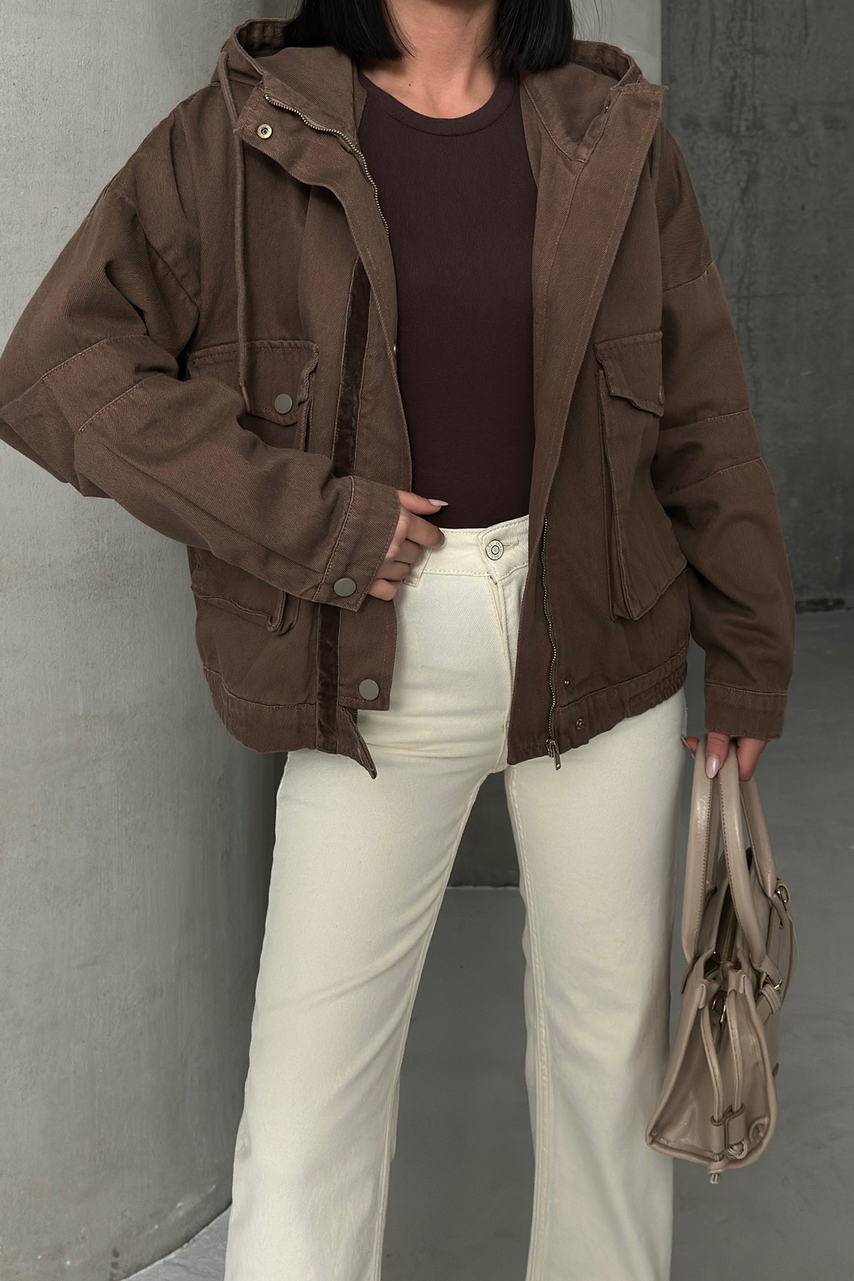 Kapüşonlu Kot Ceket 6226