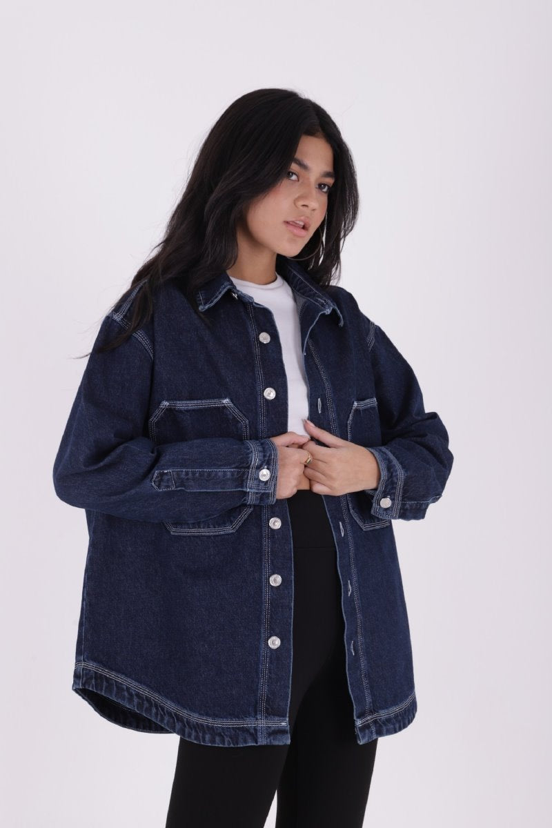 Orta Boy Oversize Kot Ceket 6069