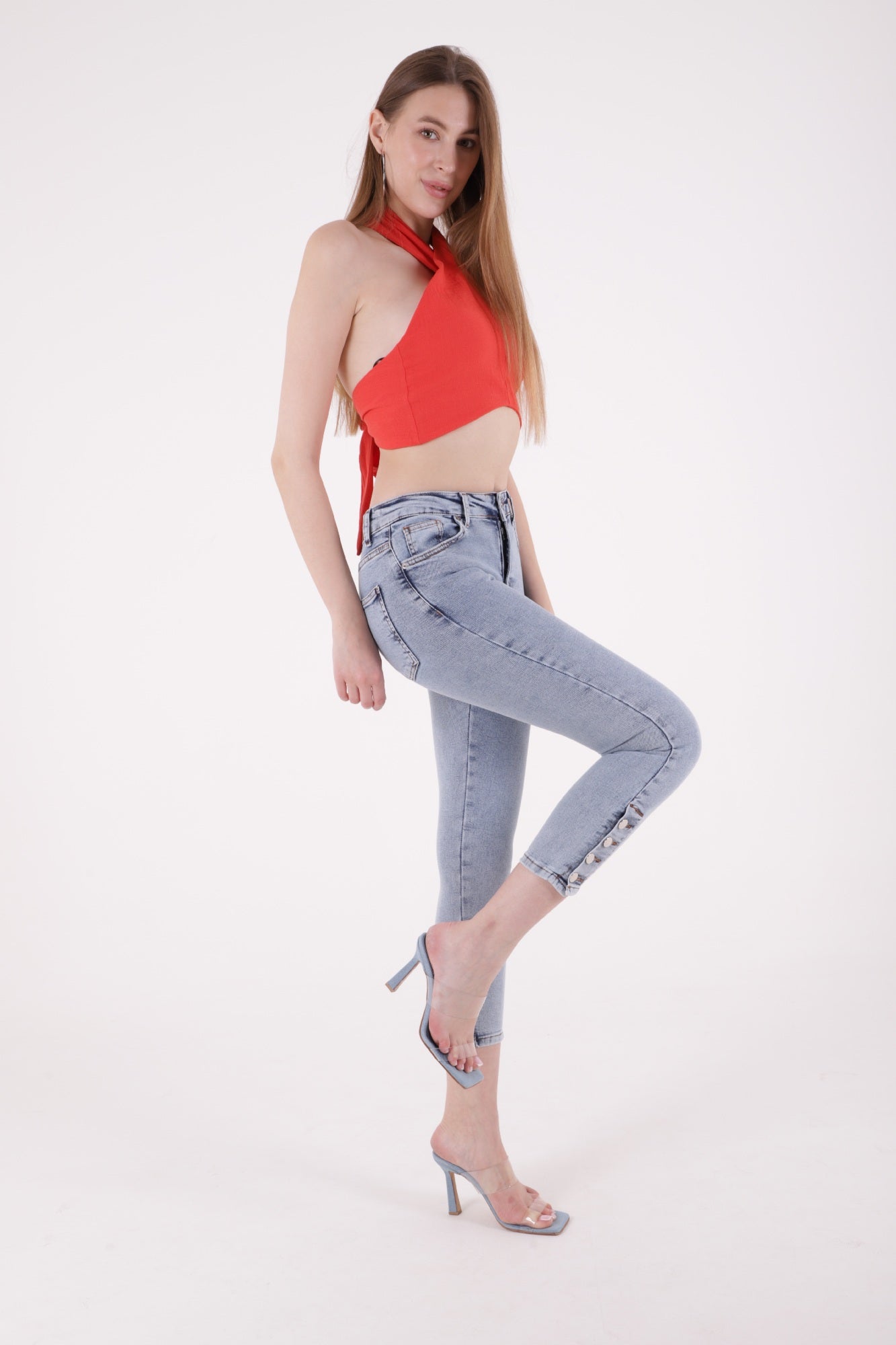 Paçası Dört Düğmeli Kot Pantolon 786