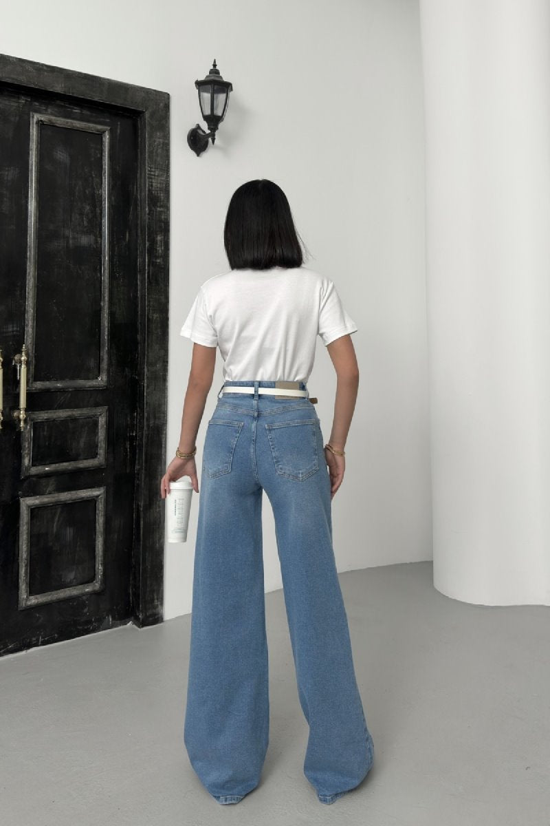 Geniş Paça Kot Pantolon 7082