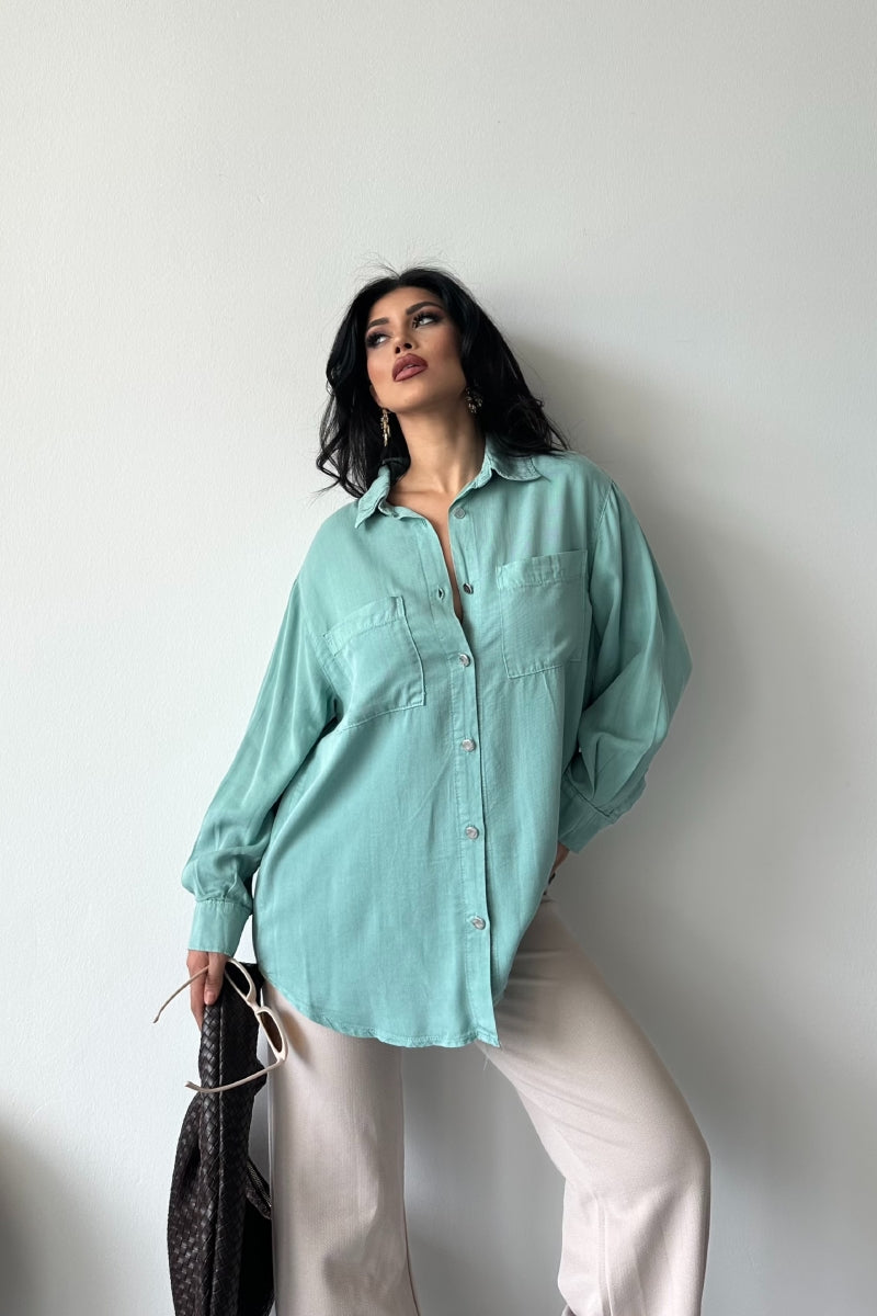 Cepli Oversize Keten Gömlek HS609