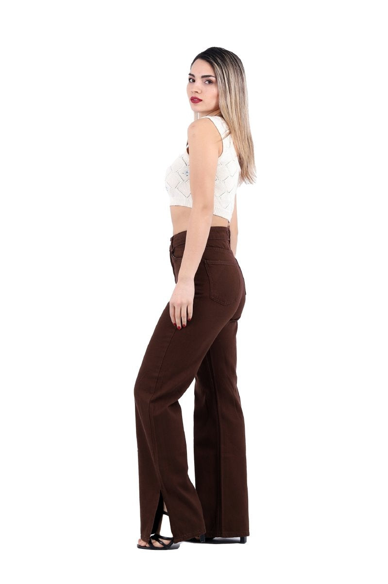 Paçası Yırtmaçlı Mom Fit Kot Pantolon 1732