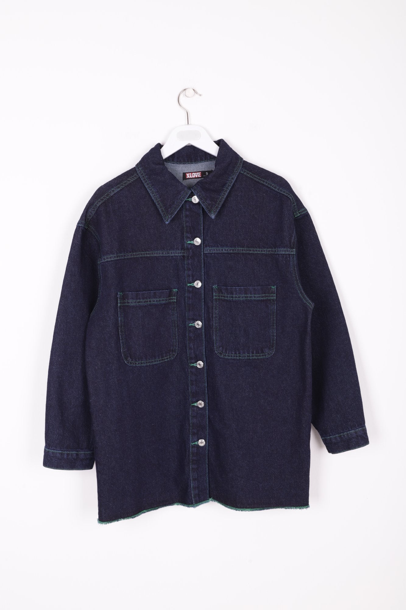 Yeşil İpli Kot Ceket 6021